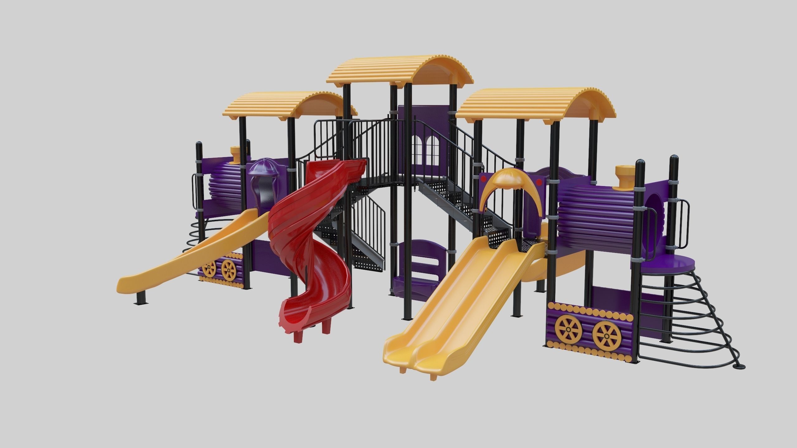 Train Style  Playground 5 Low-poly 3D model_25