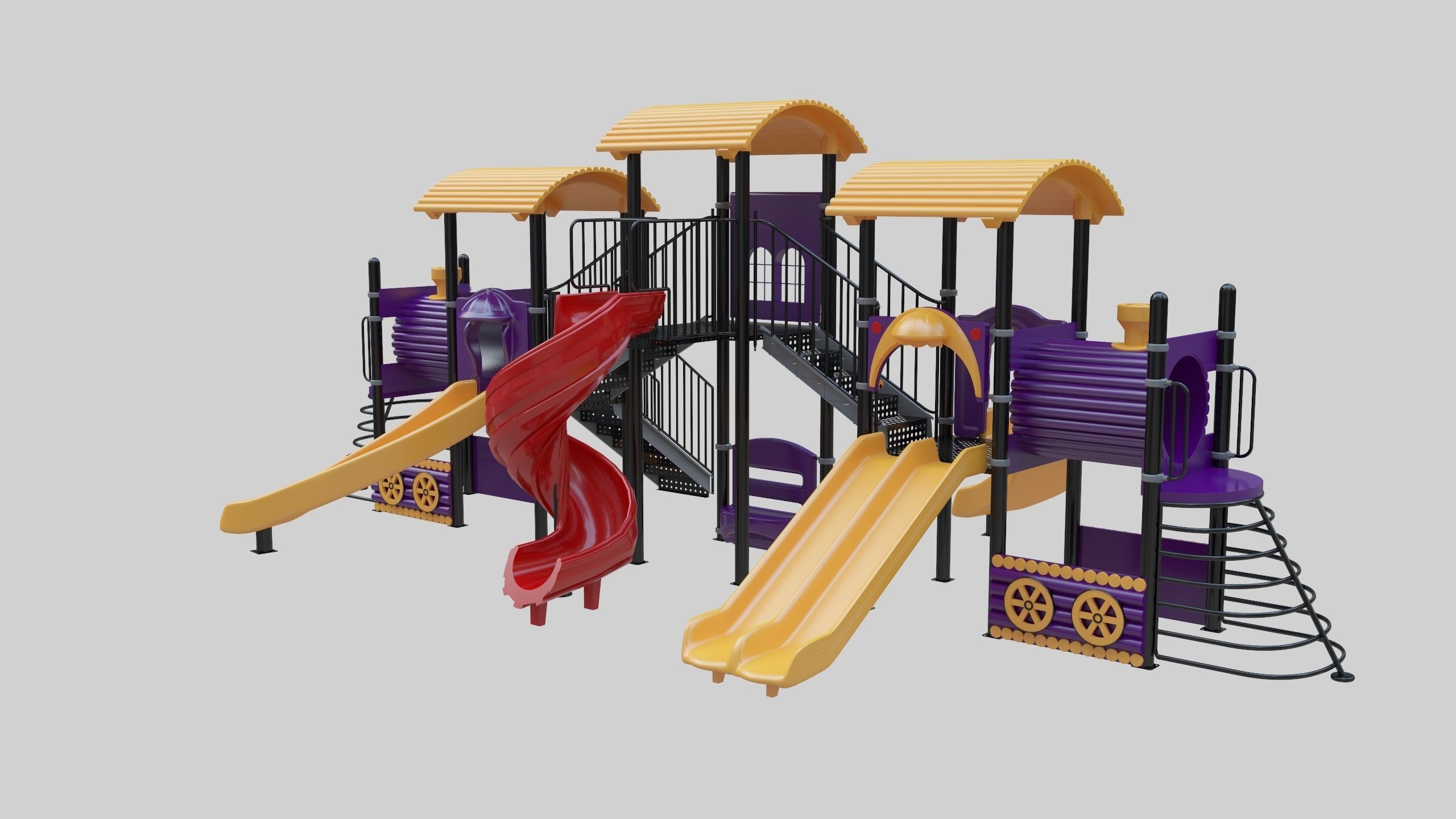 Train Style  Playground 5 Low-poly 3D model_3