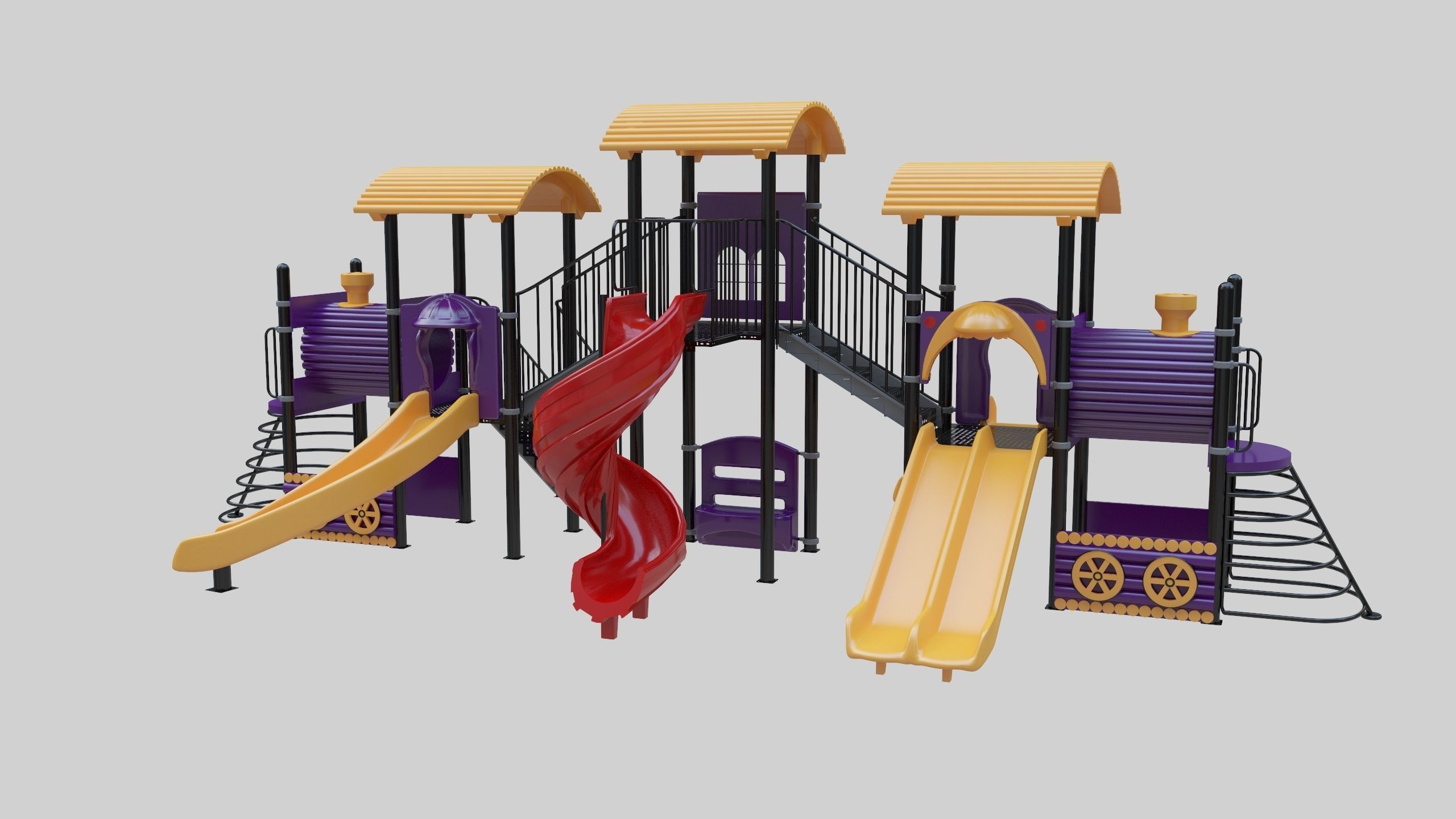 Train Style  Playground 5 Low-poly 3D model_22