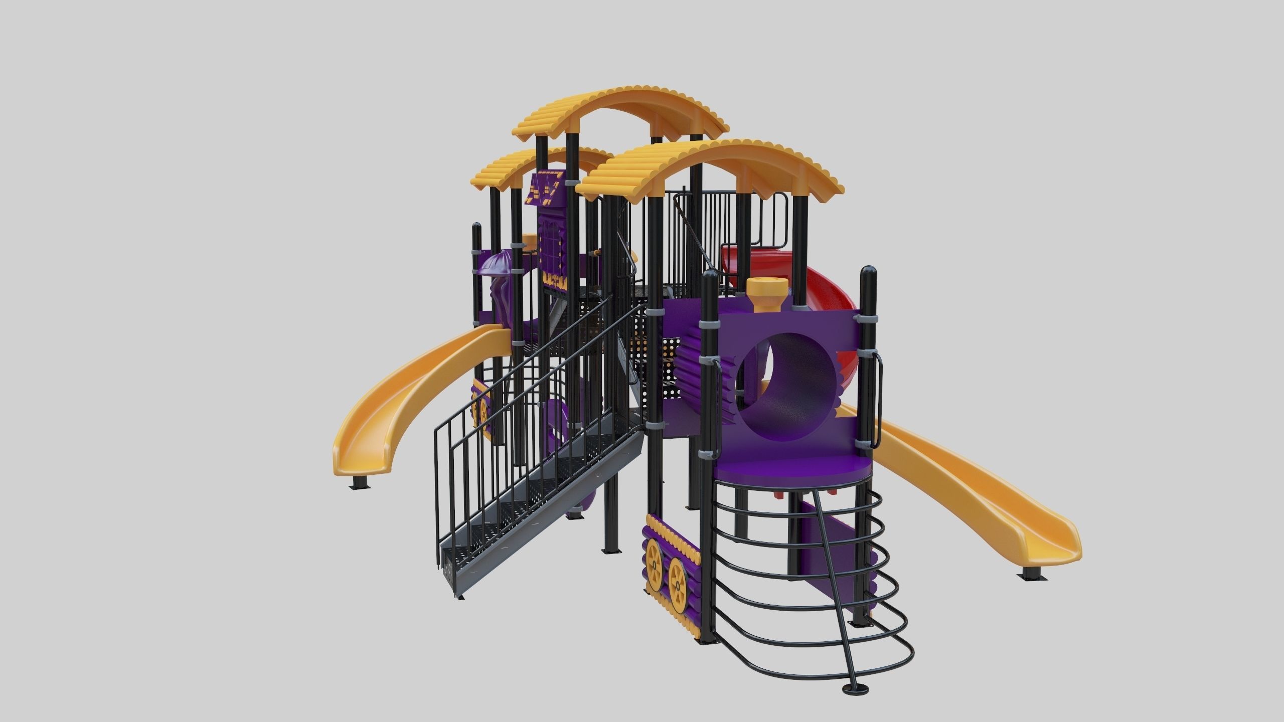 Train Style  Playground 5 Low-poly 3D model_15