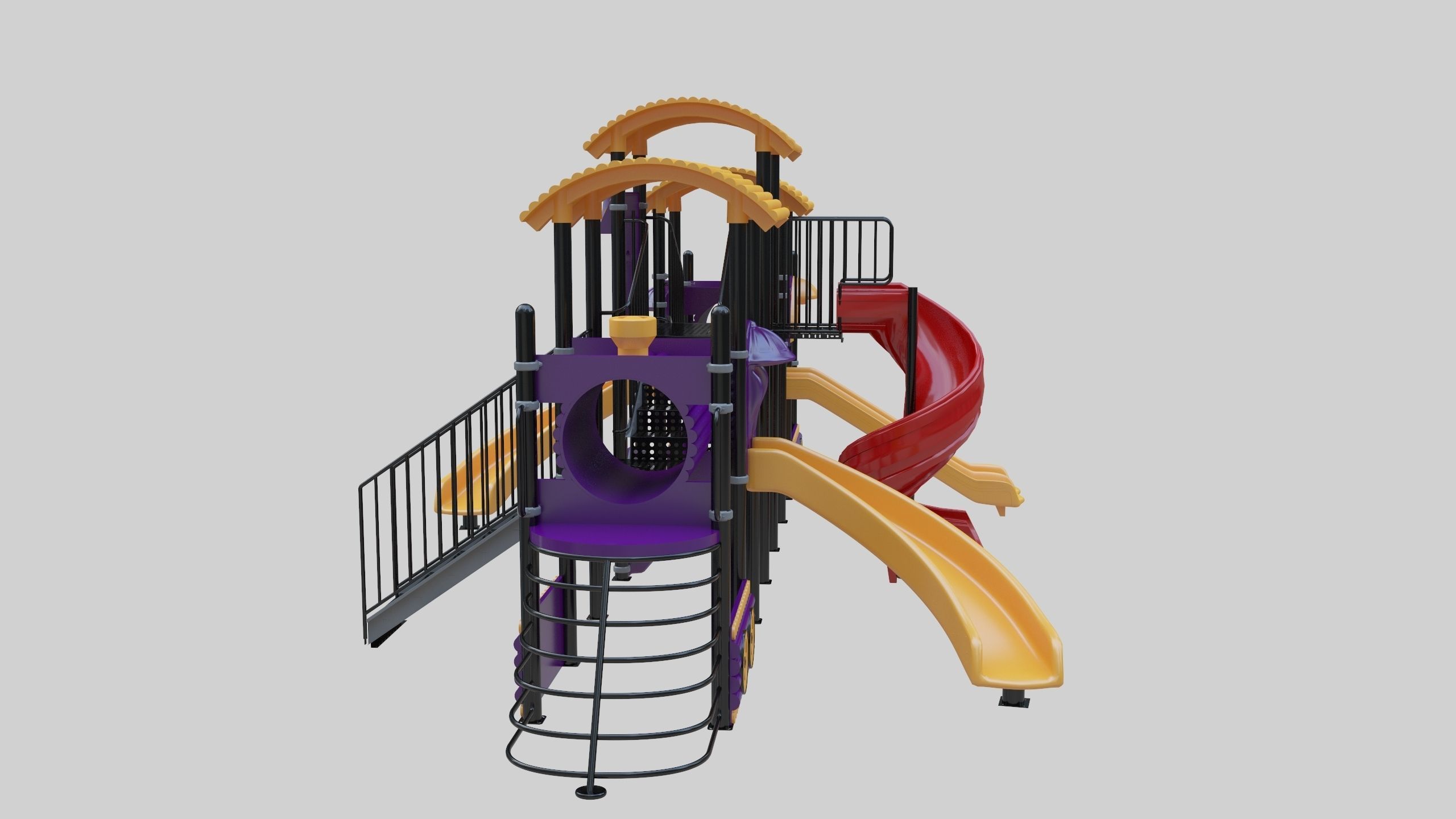 Train Style  Playground 5 Low-poly 3D model_16