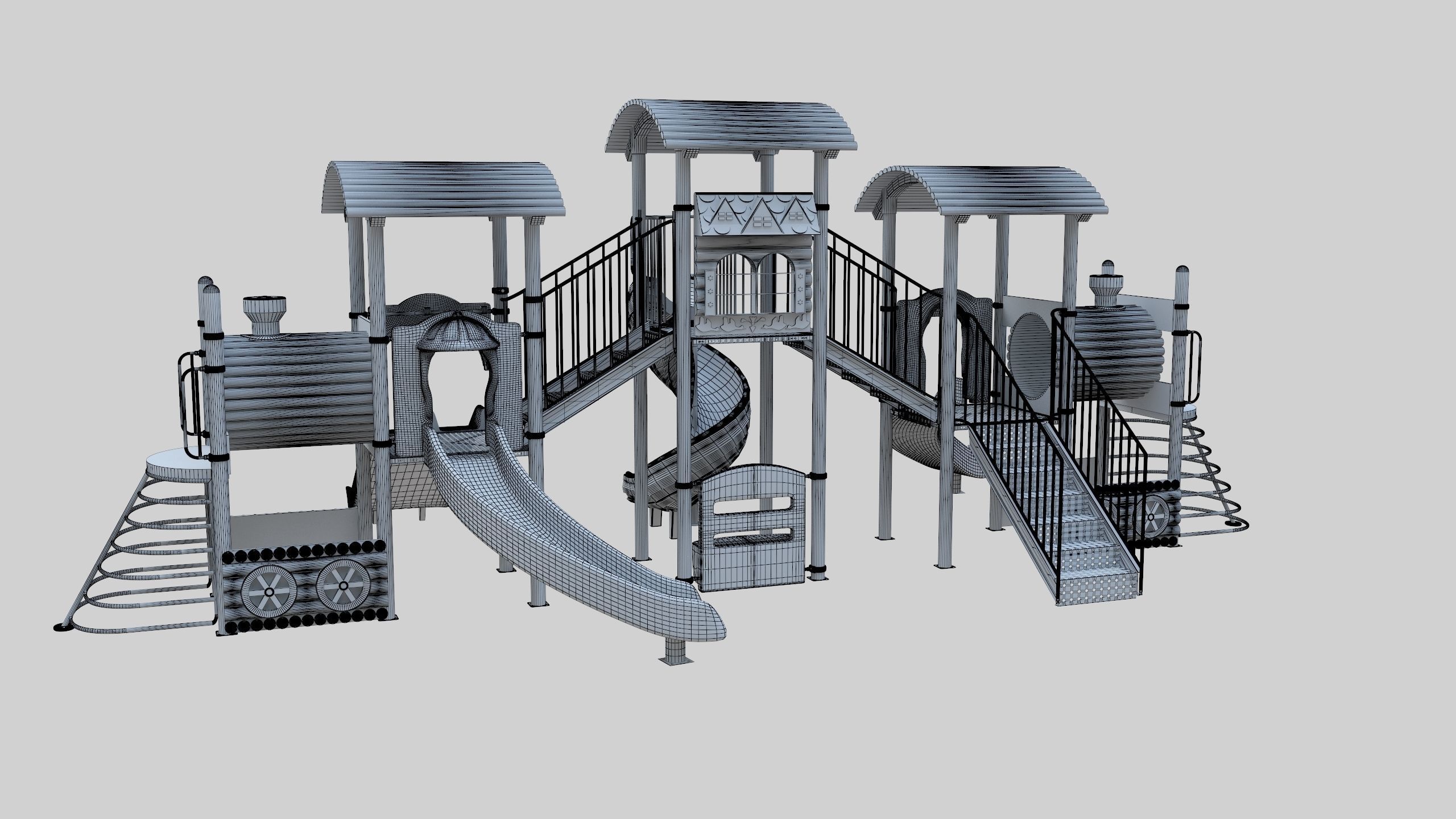 Train Style  Playground 5 Low-poly 3D model_37