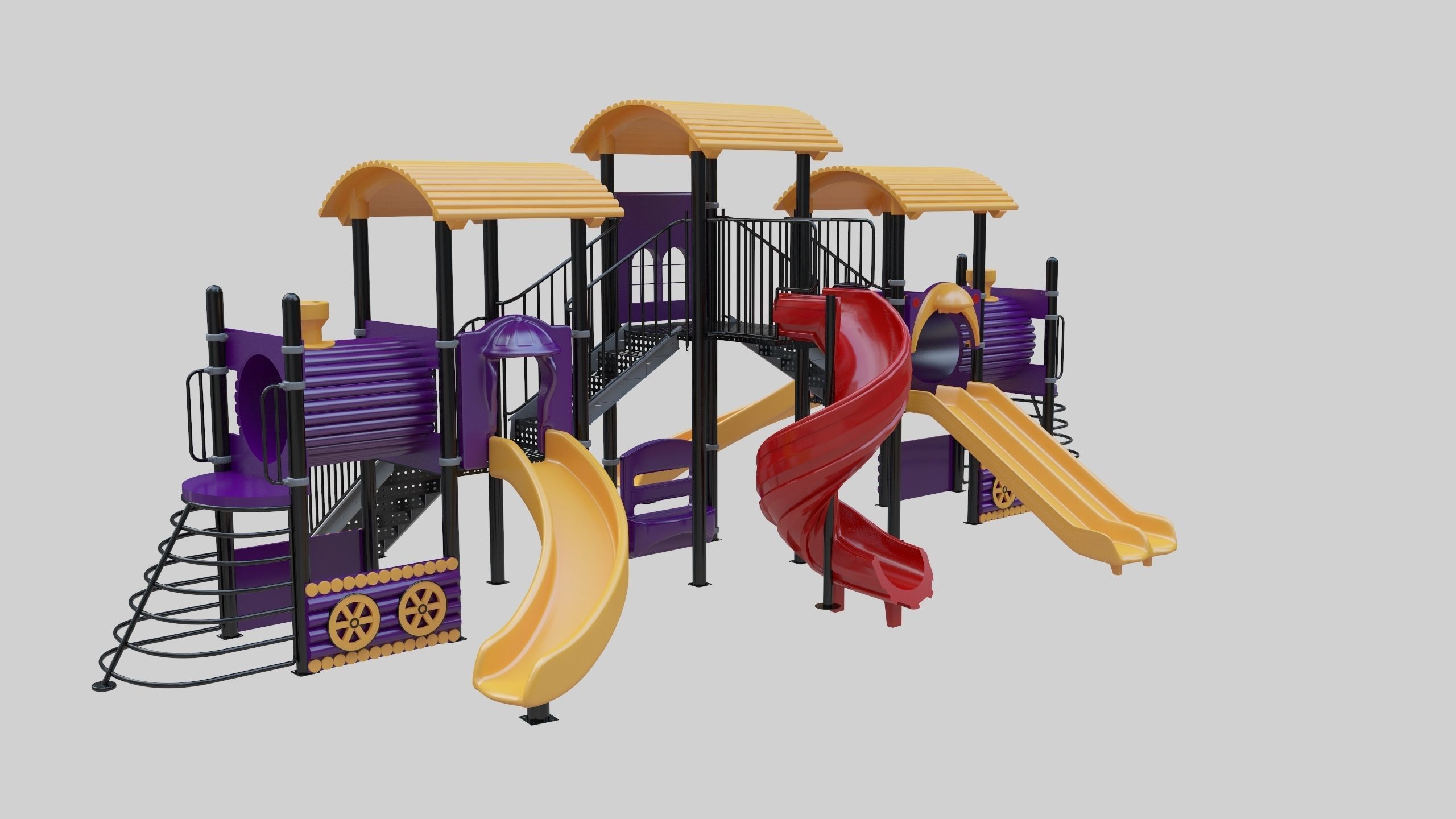 Train Style  Playground 5 Low-poly 3D model_18
