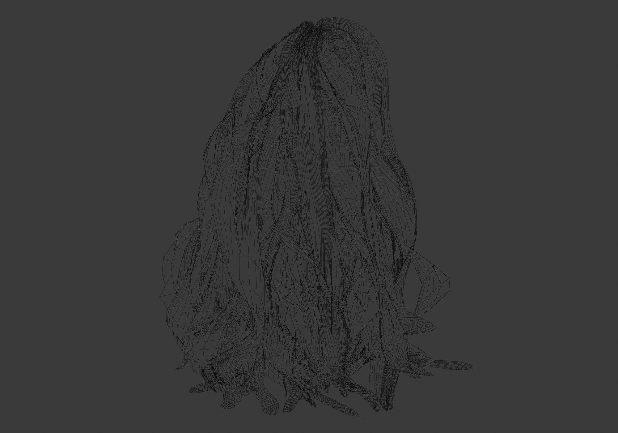 Wide Wavy Hairstyle 3D model_8