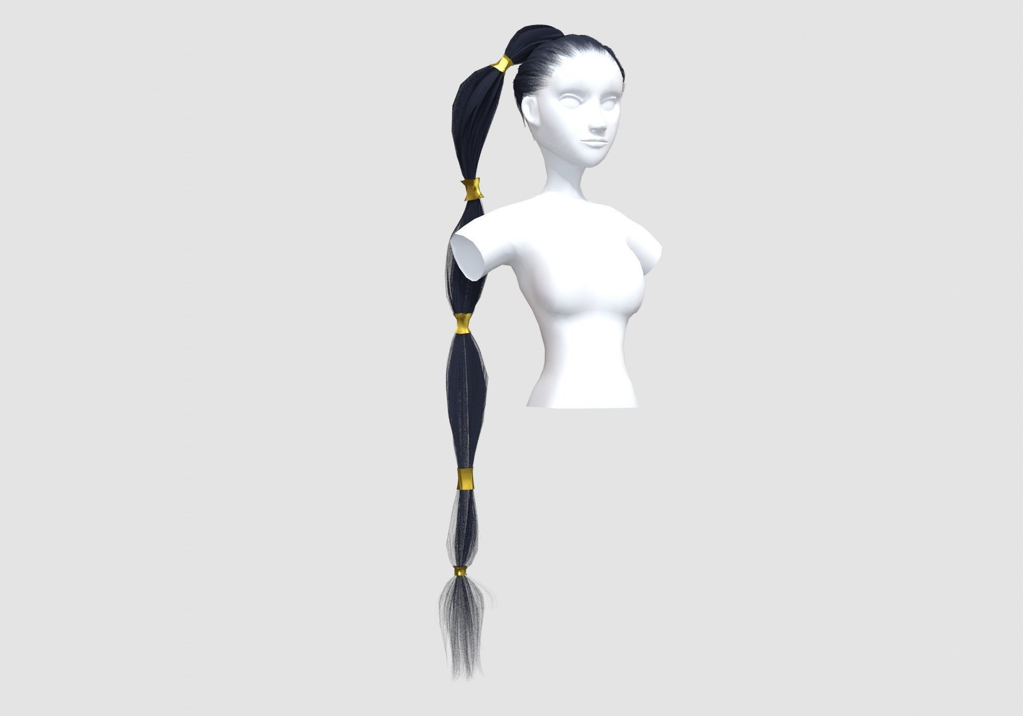 Very Long Hairstyle  3D model_1