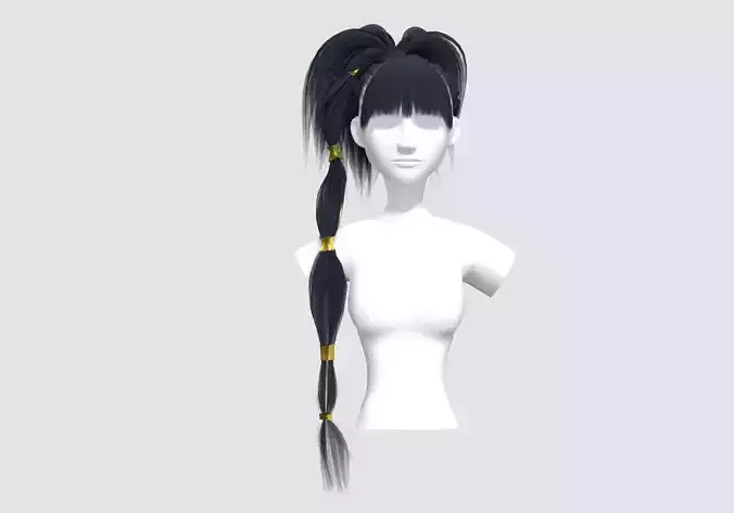 Stylized Ponytail Hairstyle  3D model