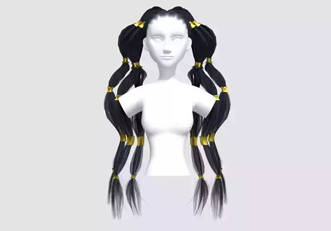 Stylized Pigtails Hairstyle 