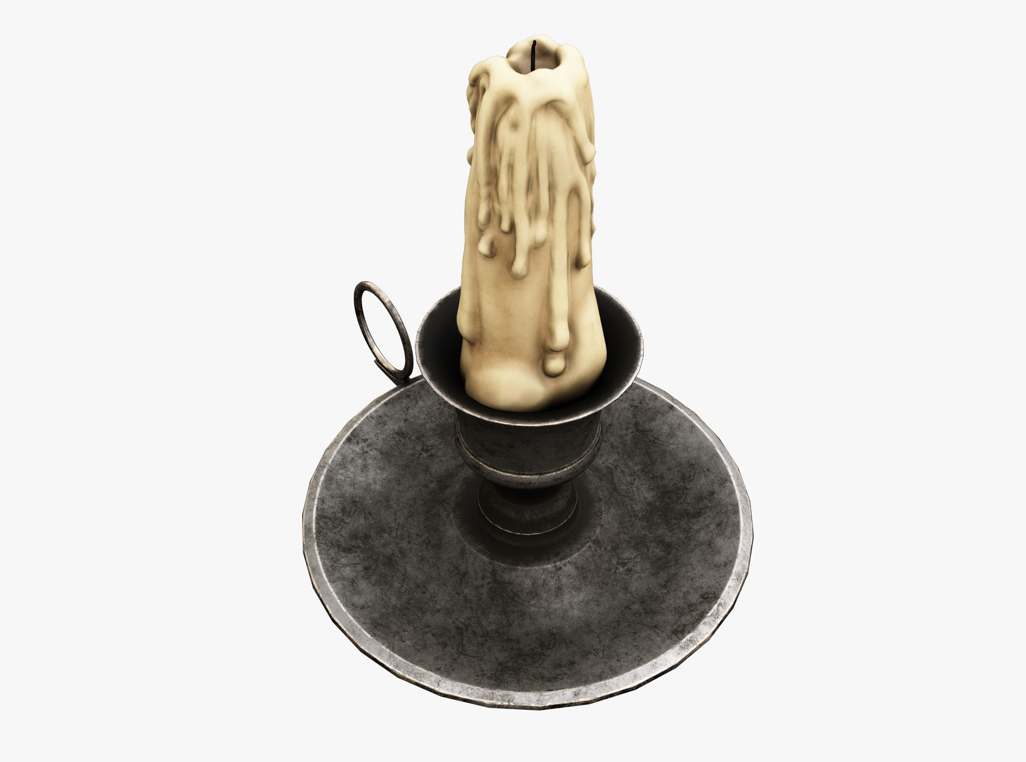 Candle Holder Low-poly 3D model_1