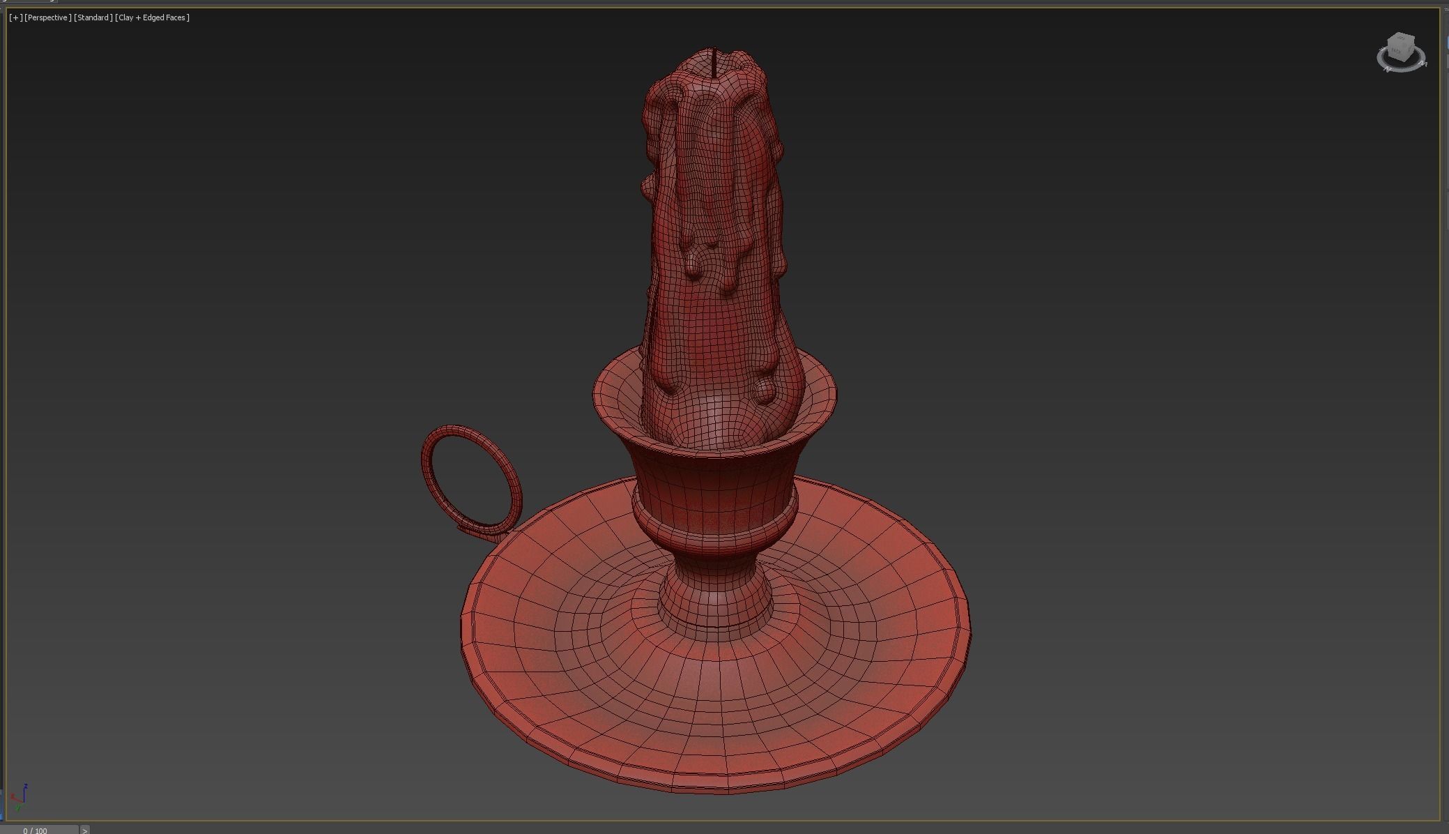 Candle Holder Low-poly 3D model_5