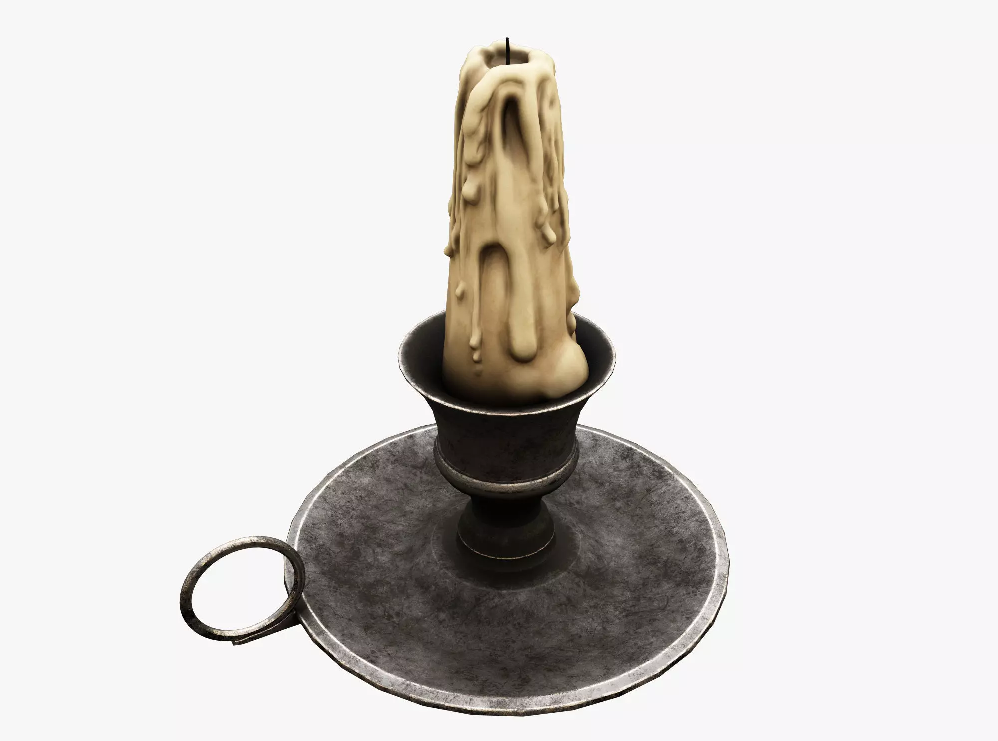 Candle Holder Low-poly 3D model_0