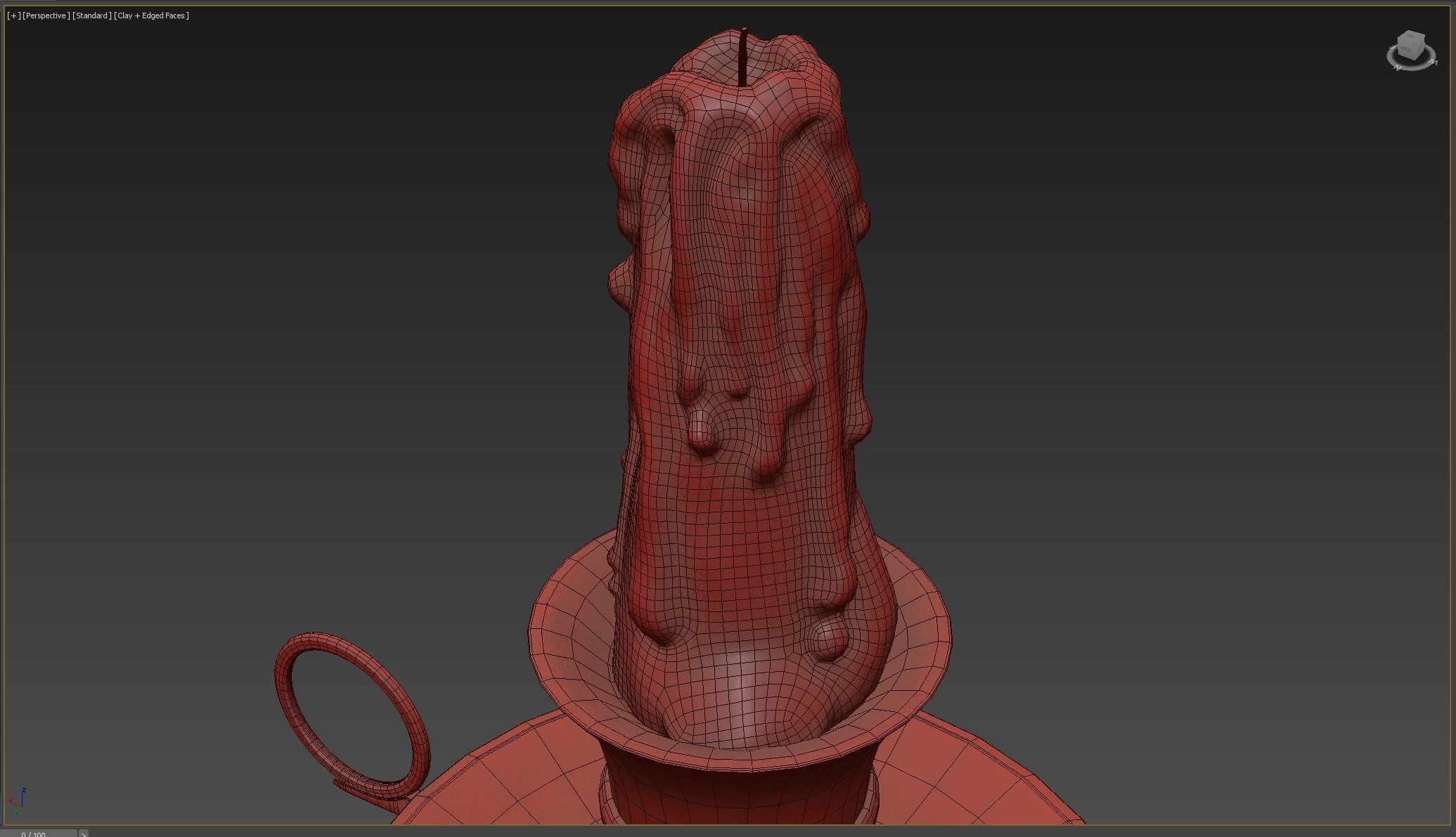 Candle Holder Low-poly 3D model_6