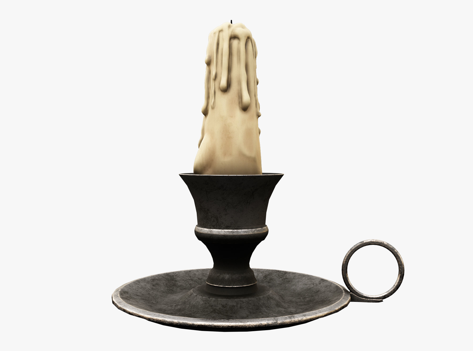 Candle Holder Low-poly 3D model_2