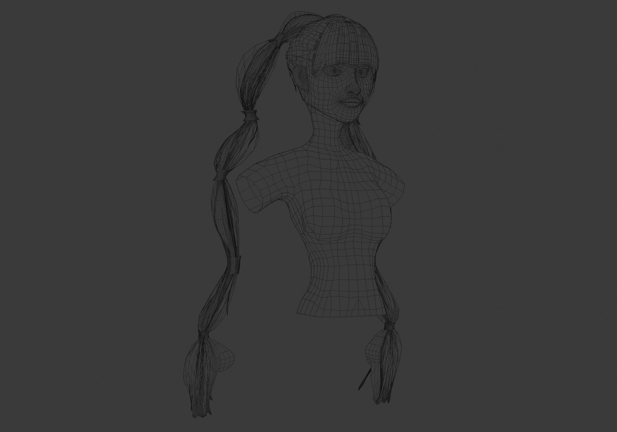 Ponytails Two Hairstyle 3D model_6