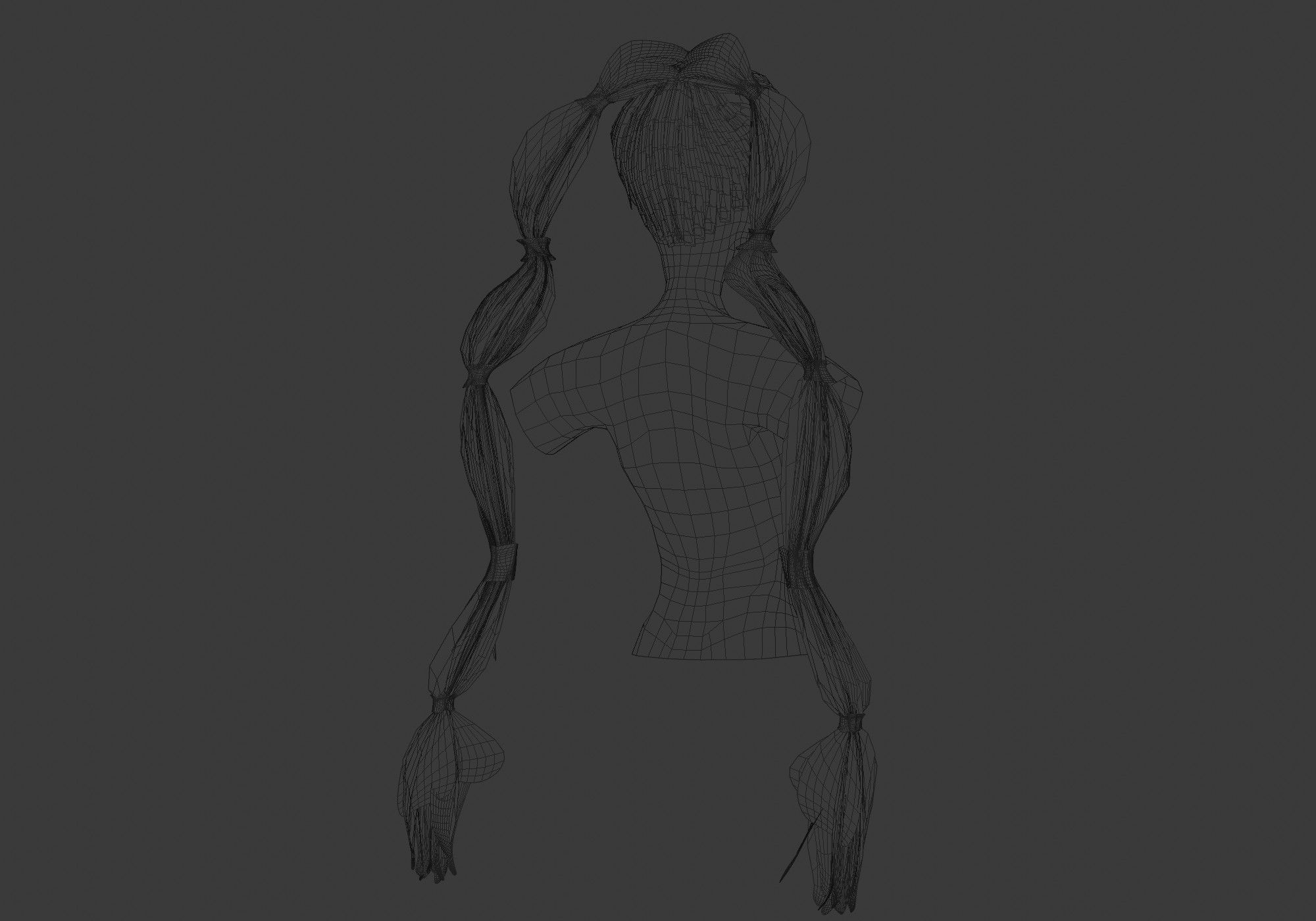 Ponytails Two Hairstyle 3D model_8