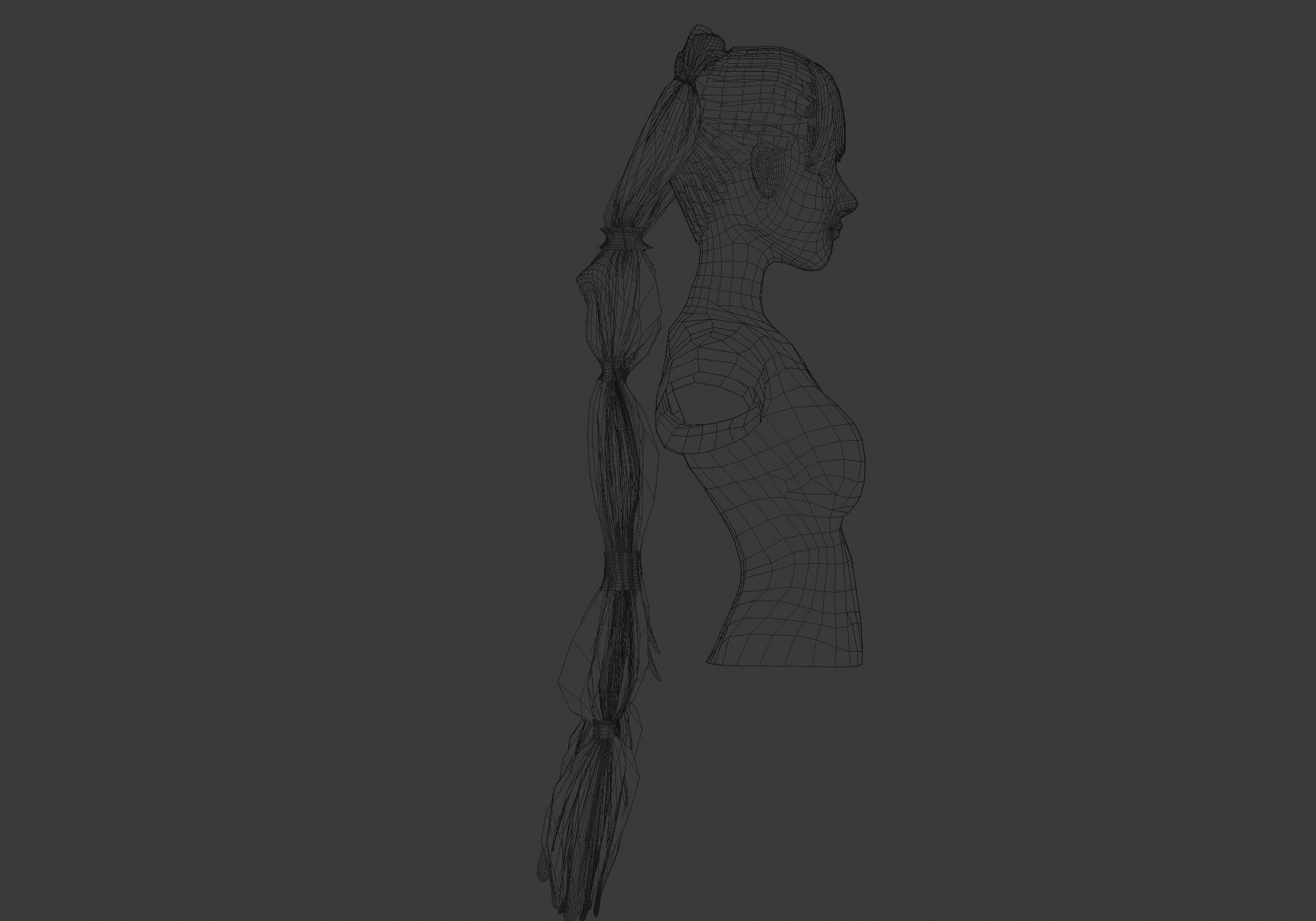 Ponytails Two Hairstyle 3D model_7