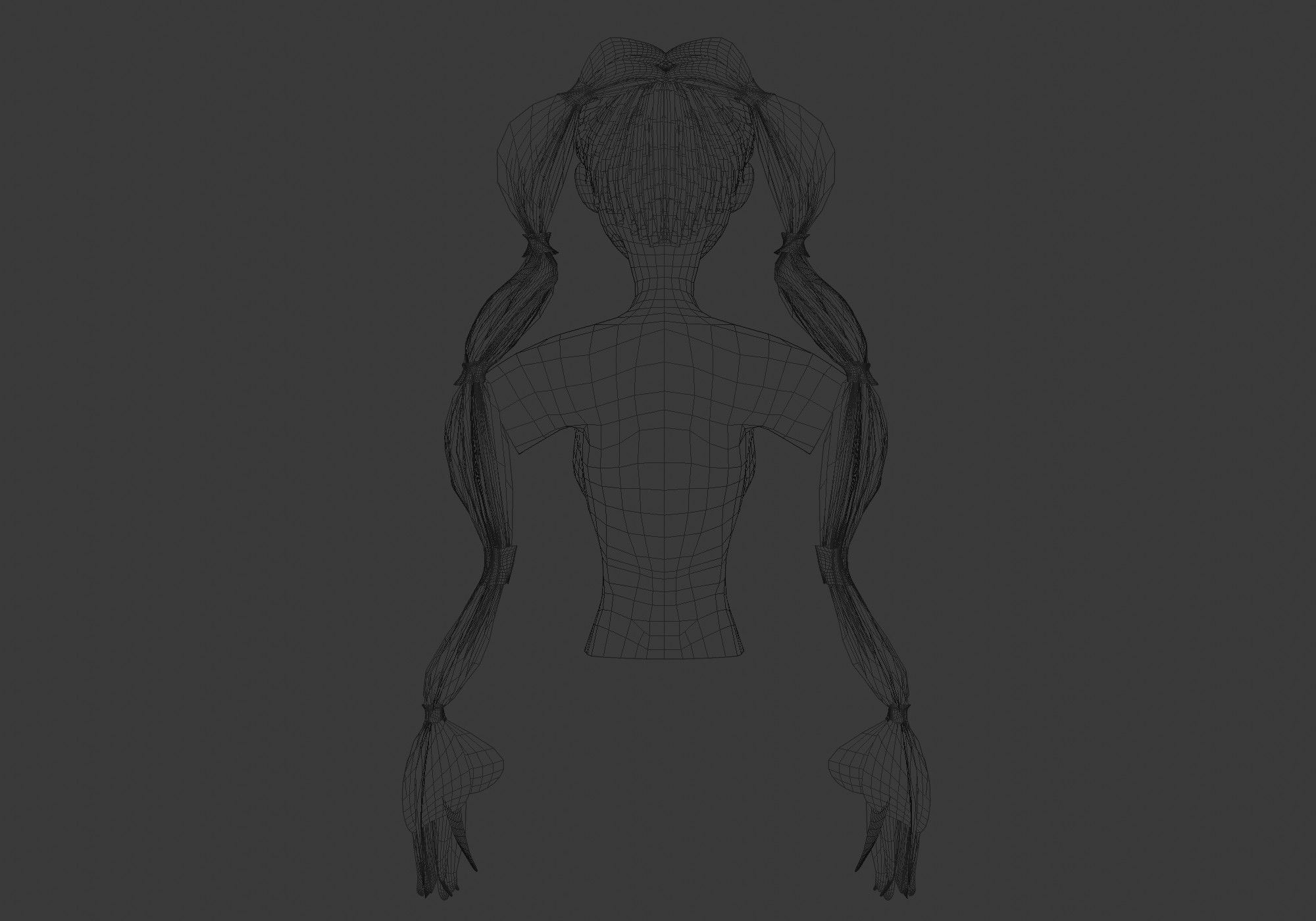 Ponytails Two Hairstyle 3D model_9