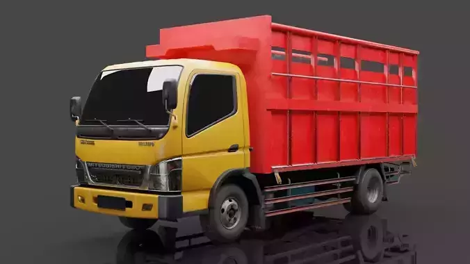 Truck Mitsubishi fuso Canter Low-poly 3D model