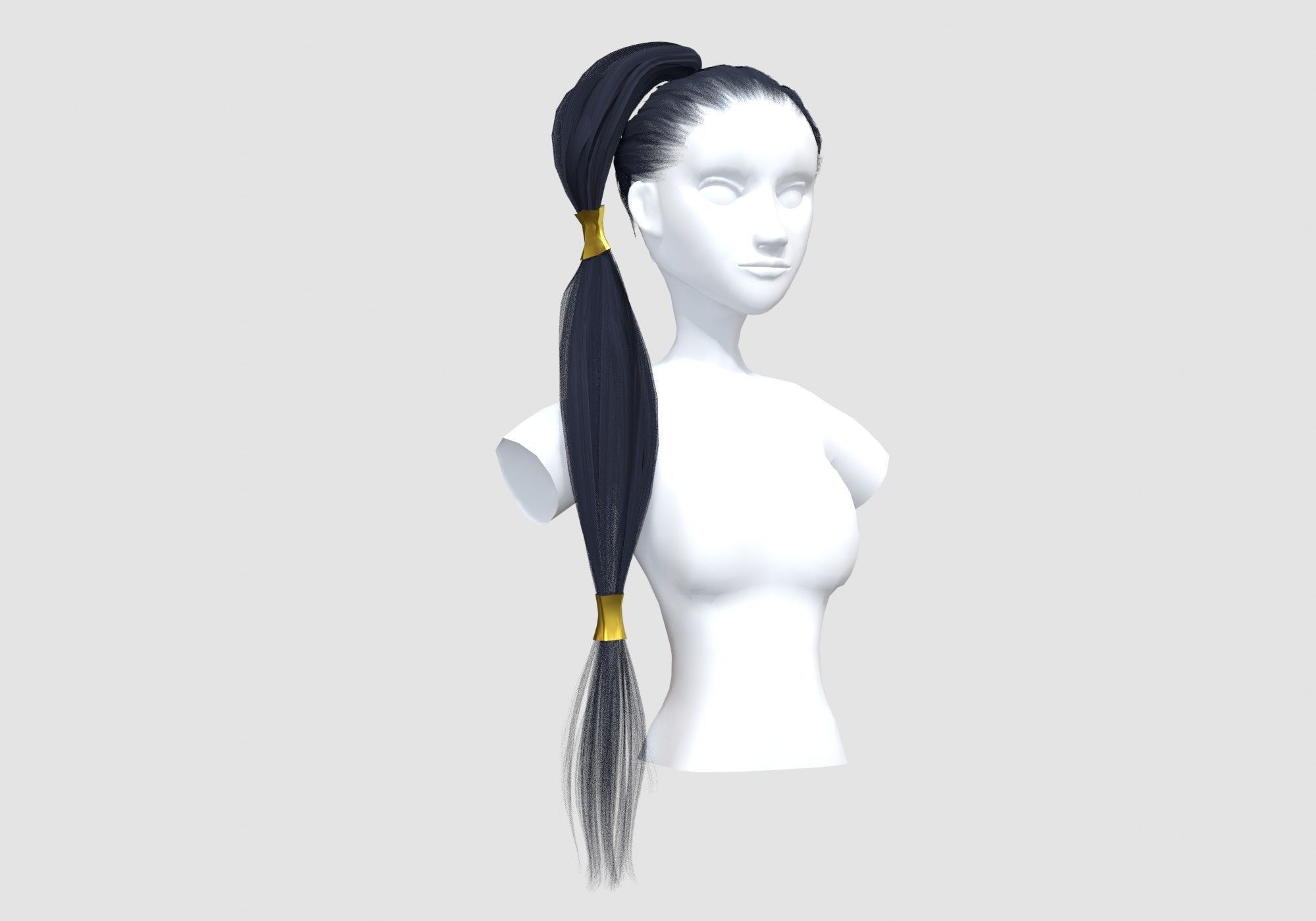 Ponytail Up Hairstyle 3D model_1