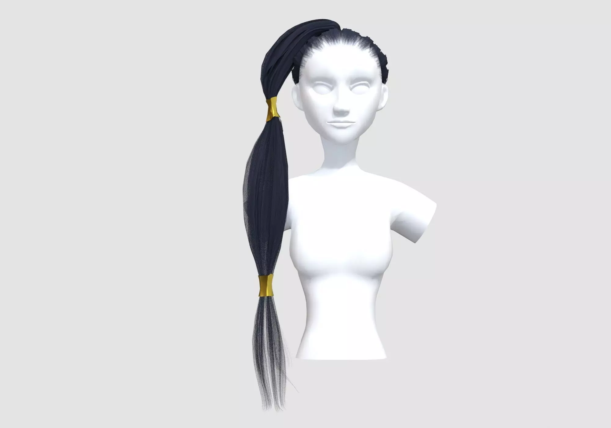 Ponytail Up Hairstyle 3D model_0