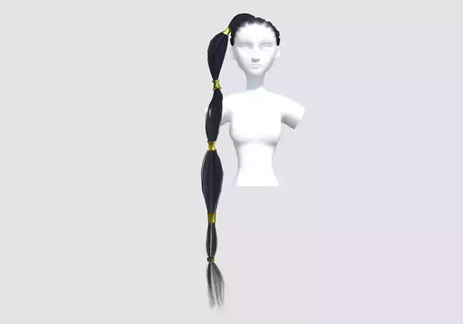 Ponytail Stylized Hairstyle  3D model