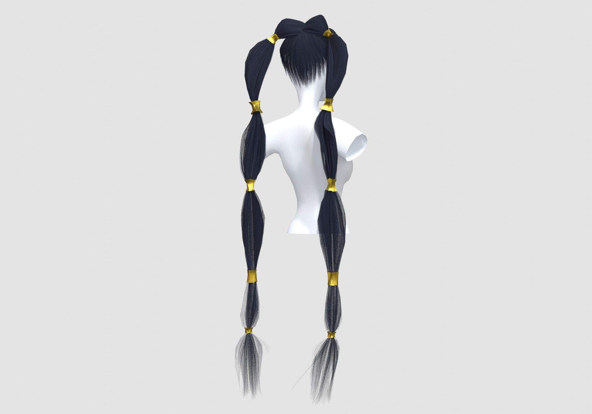 Pigtails Two Hairstyle 3D model_3