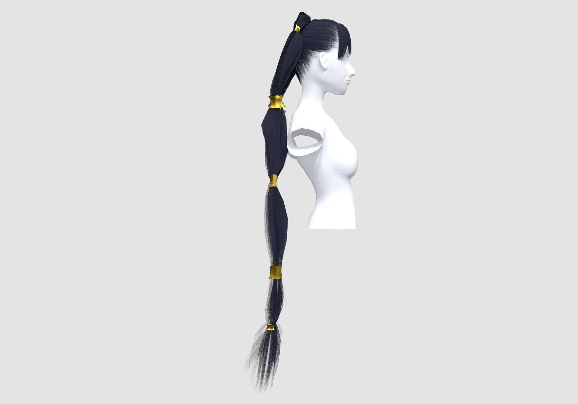 Pigtails Two Hairstyle 3D model_2