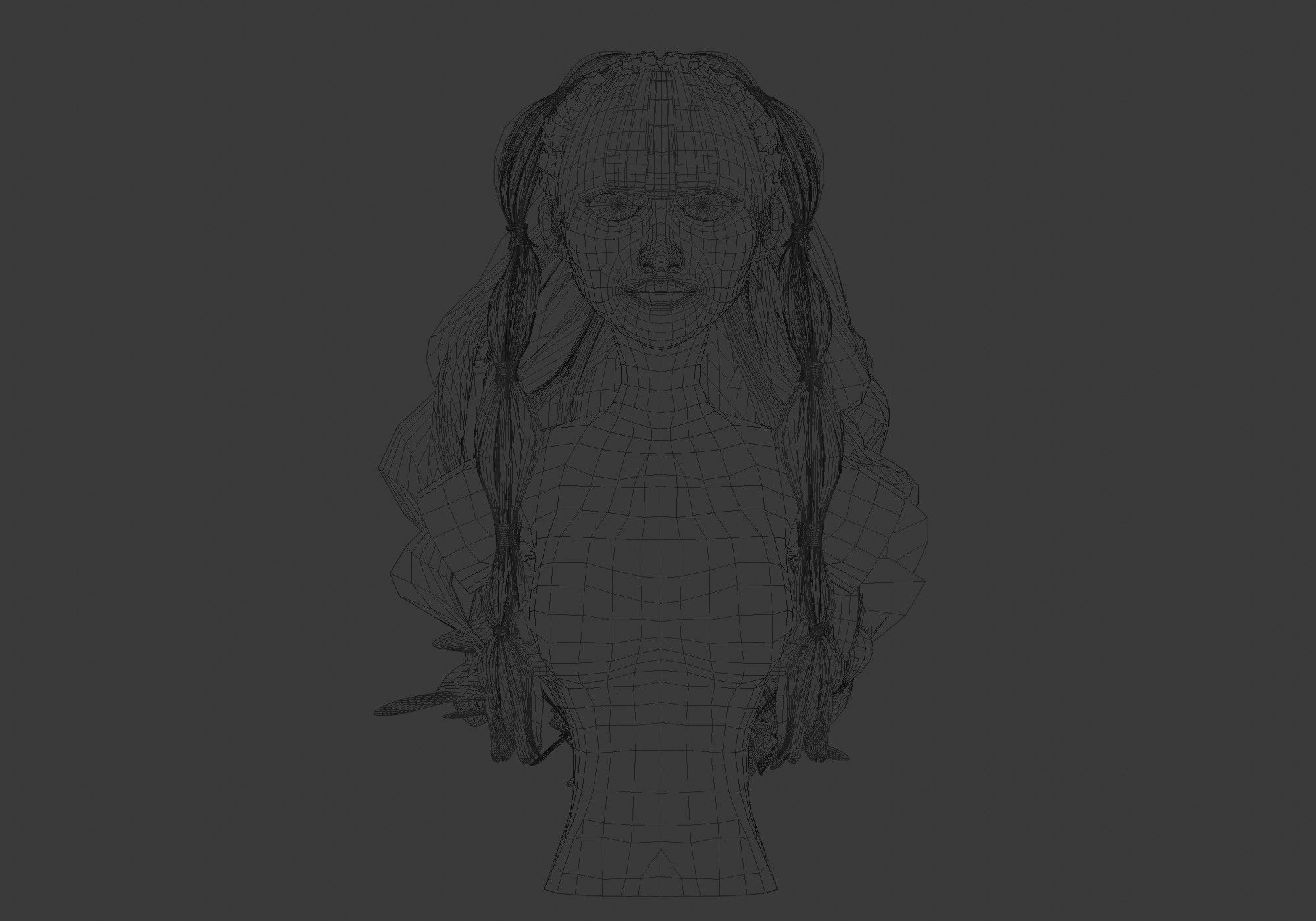 Long Wavy Hairstyle 3D model_5