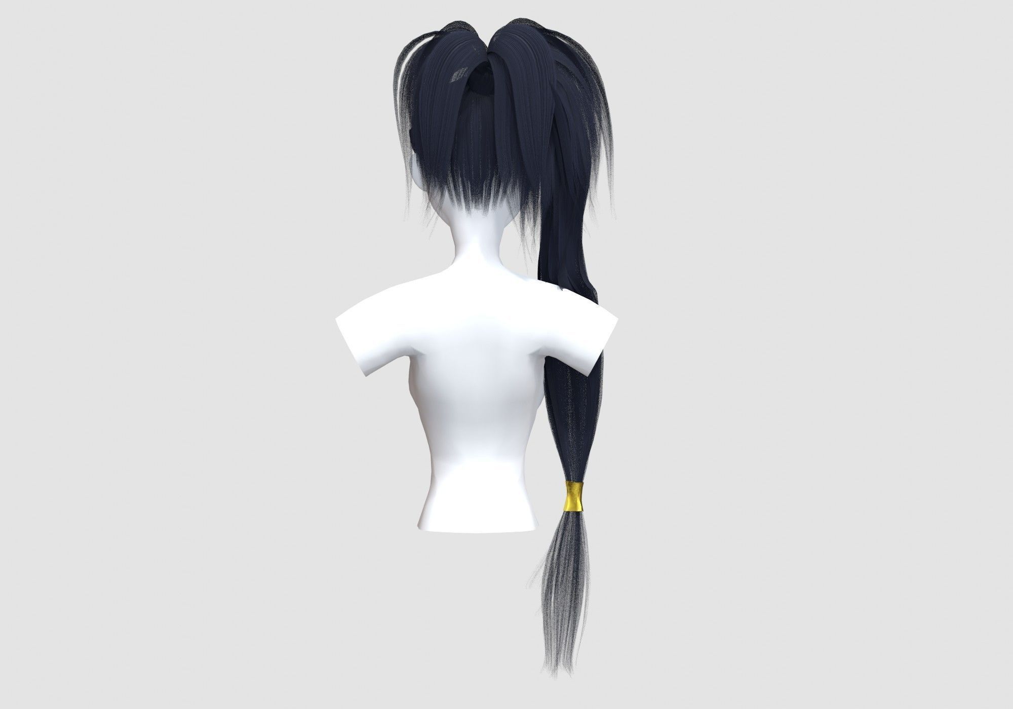Long Up Hairstyle 3D model_4