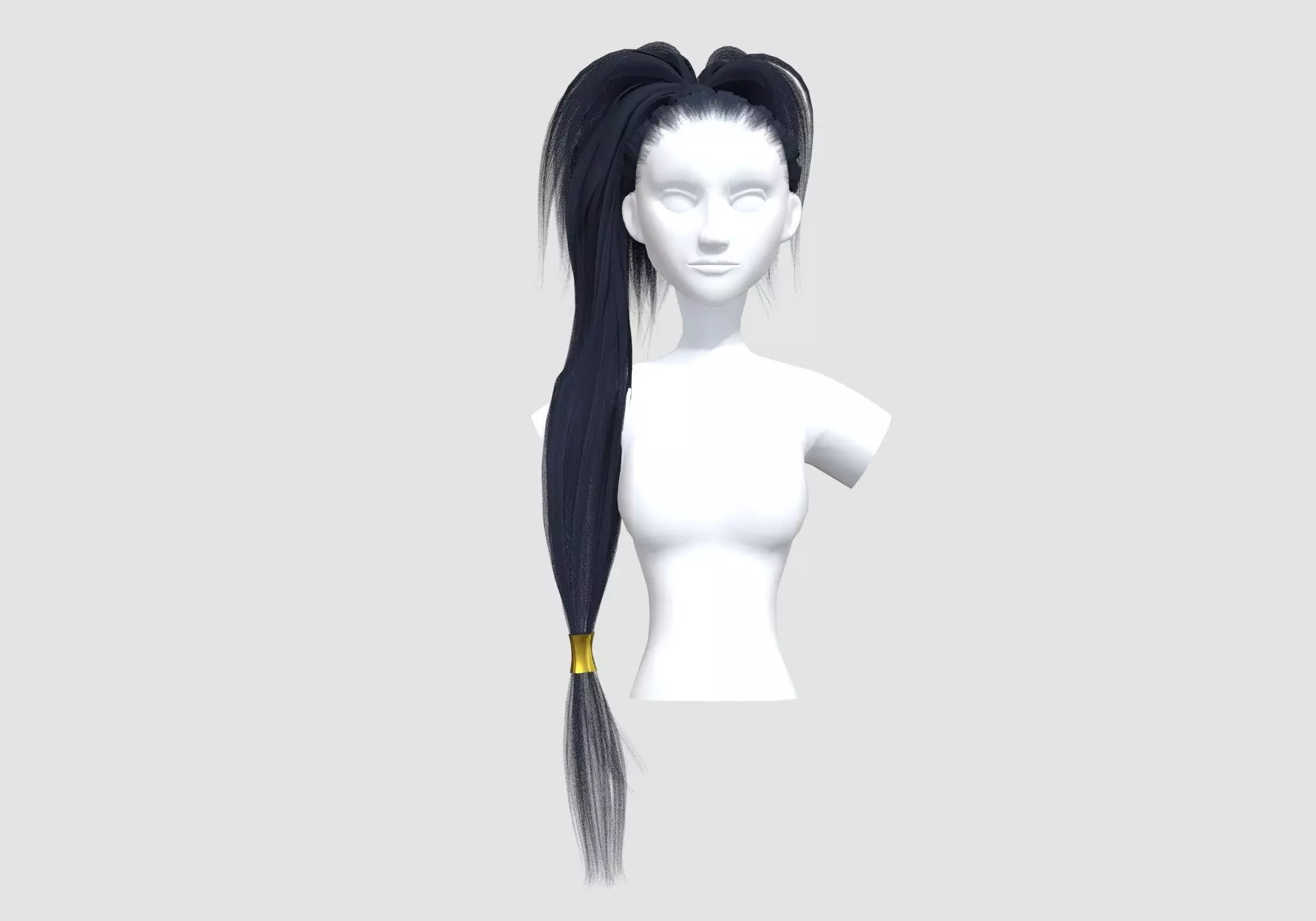 Long Up Hairstyle 3D model_0