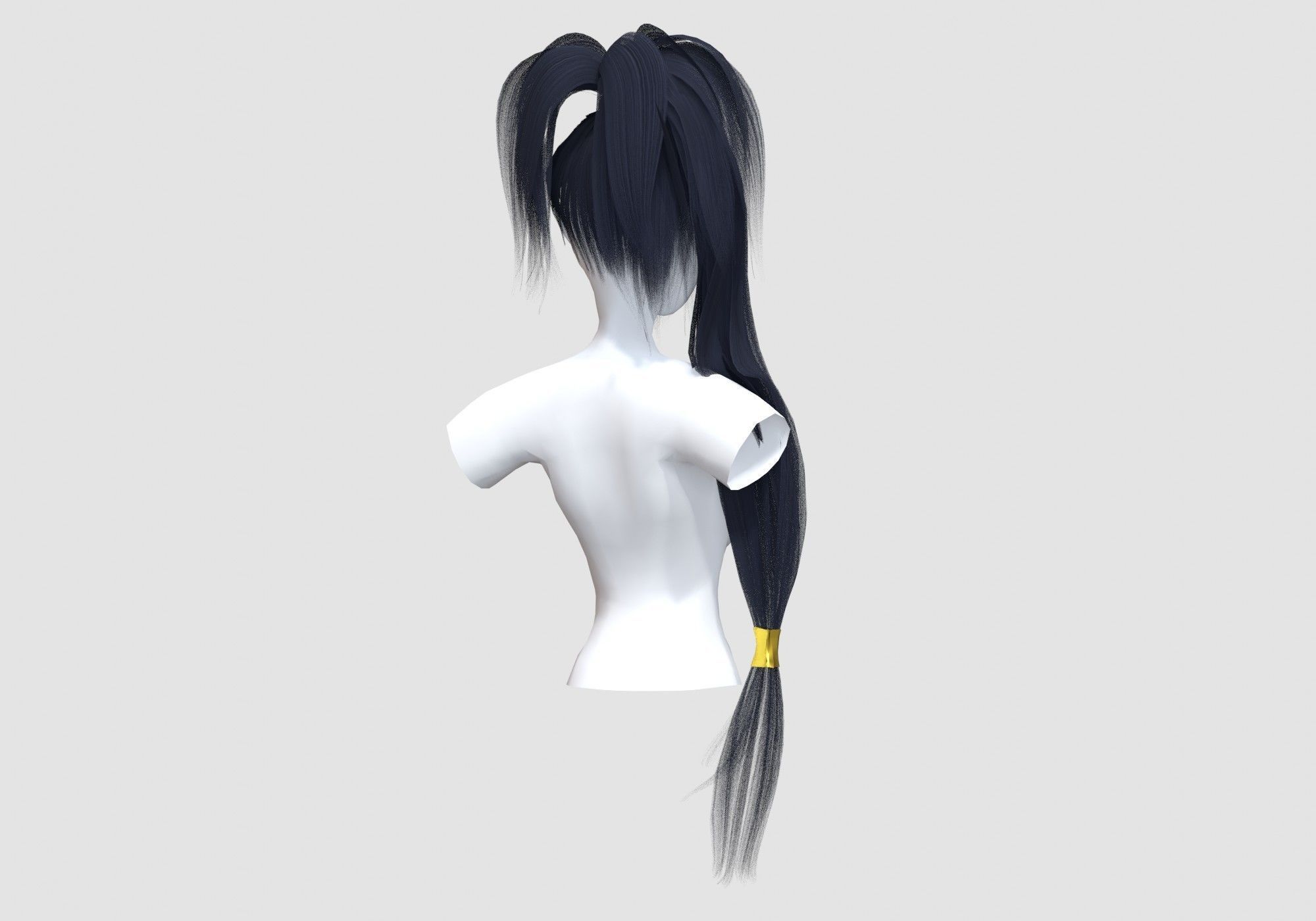 Long Up Hairstyle 3D model_3