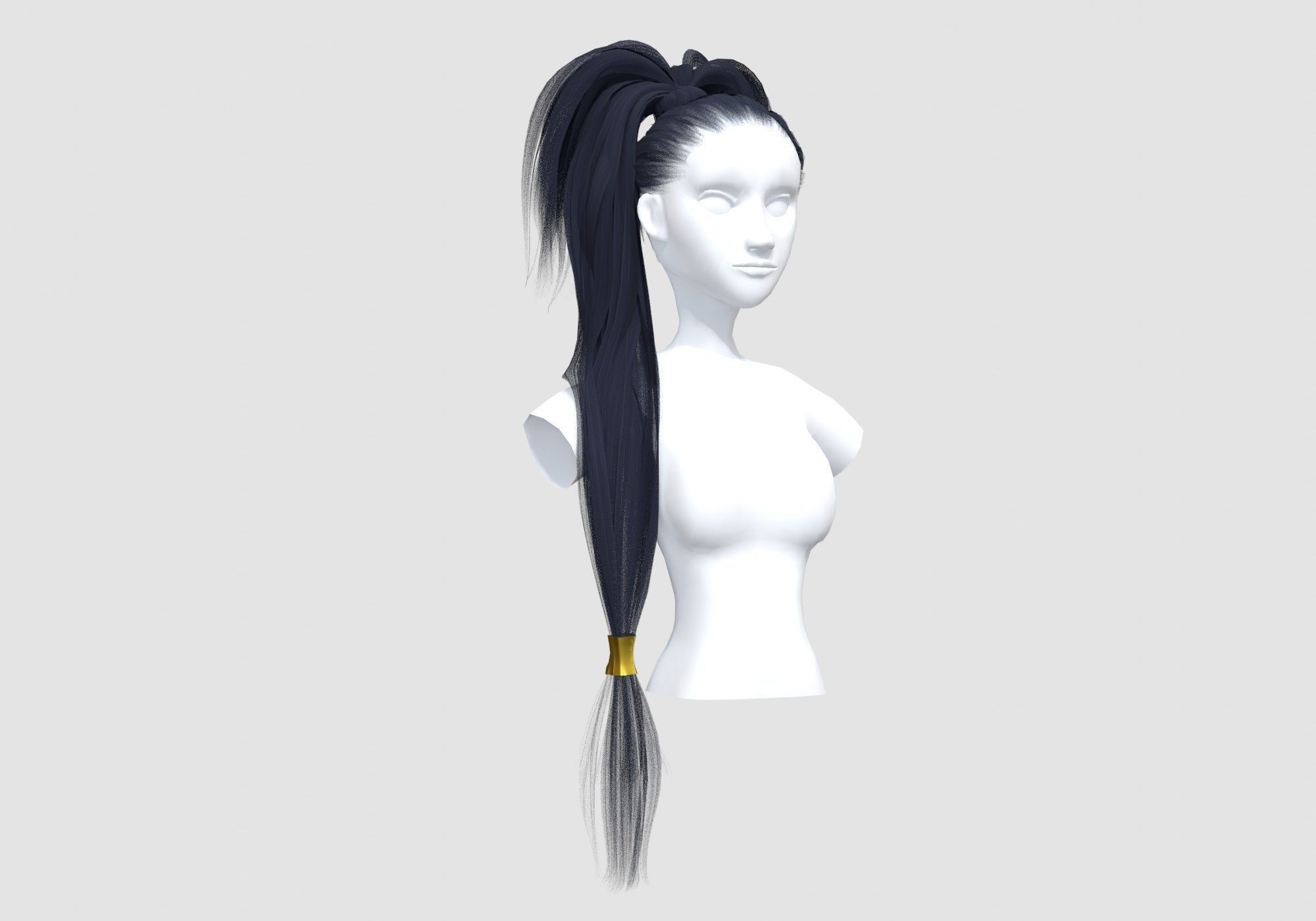 Long Up Hairstyle 3D model_1