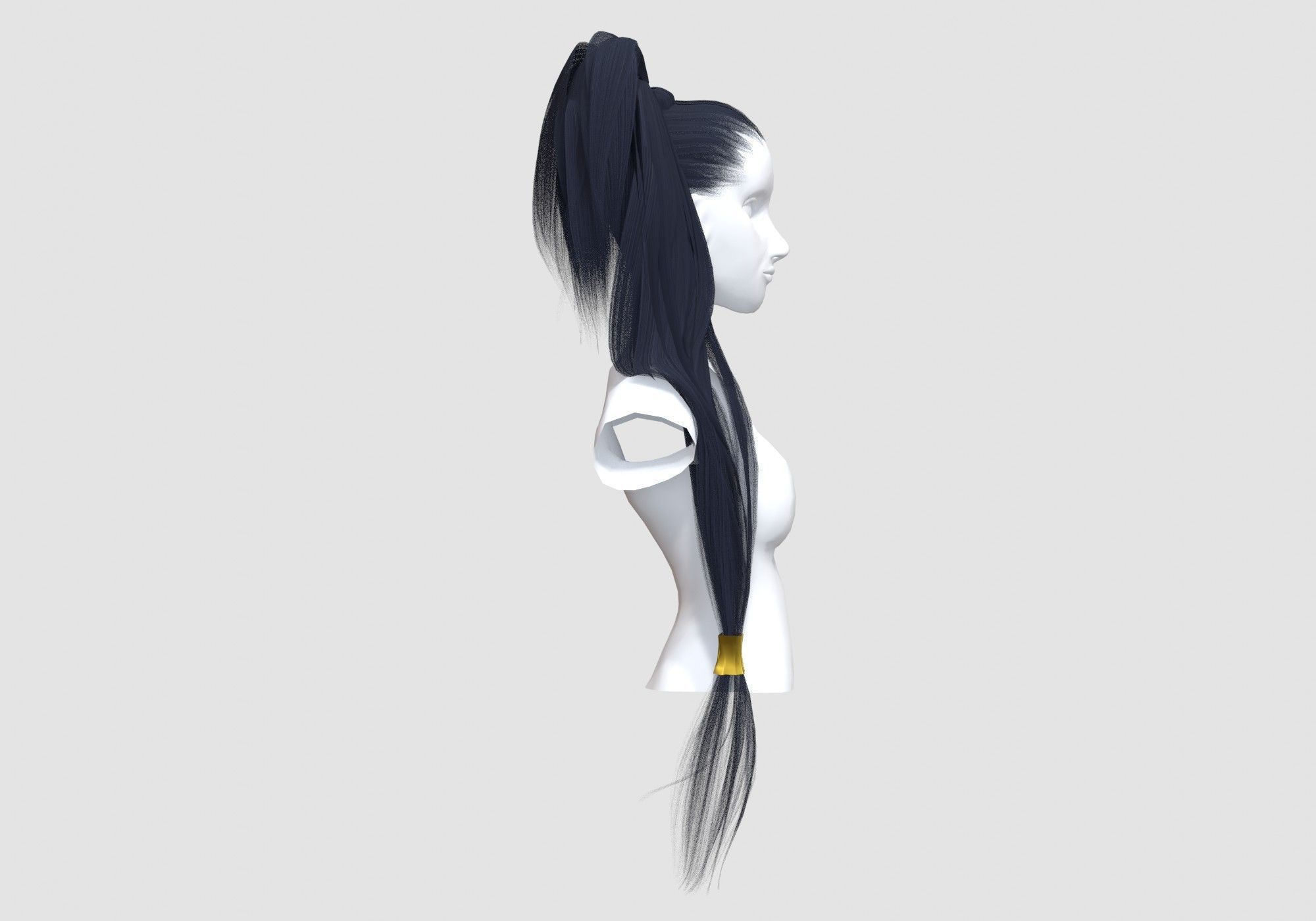 Long Up Hairstyle 3D model_2
