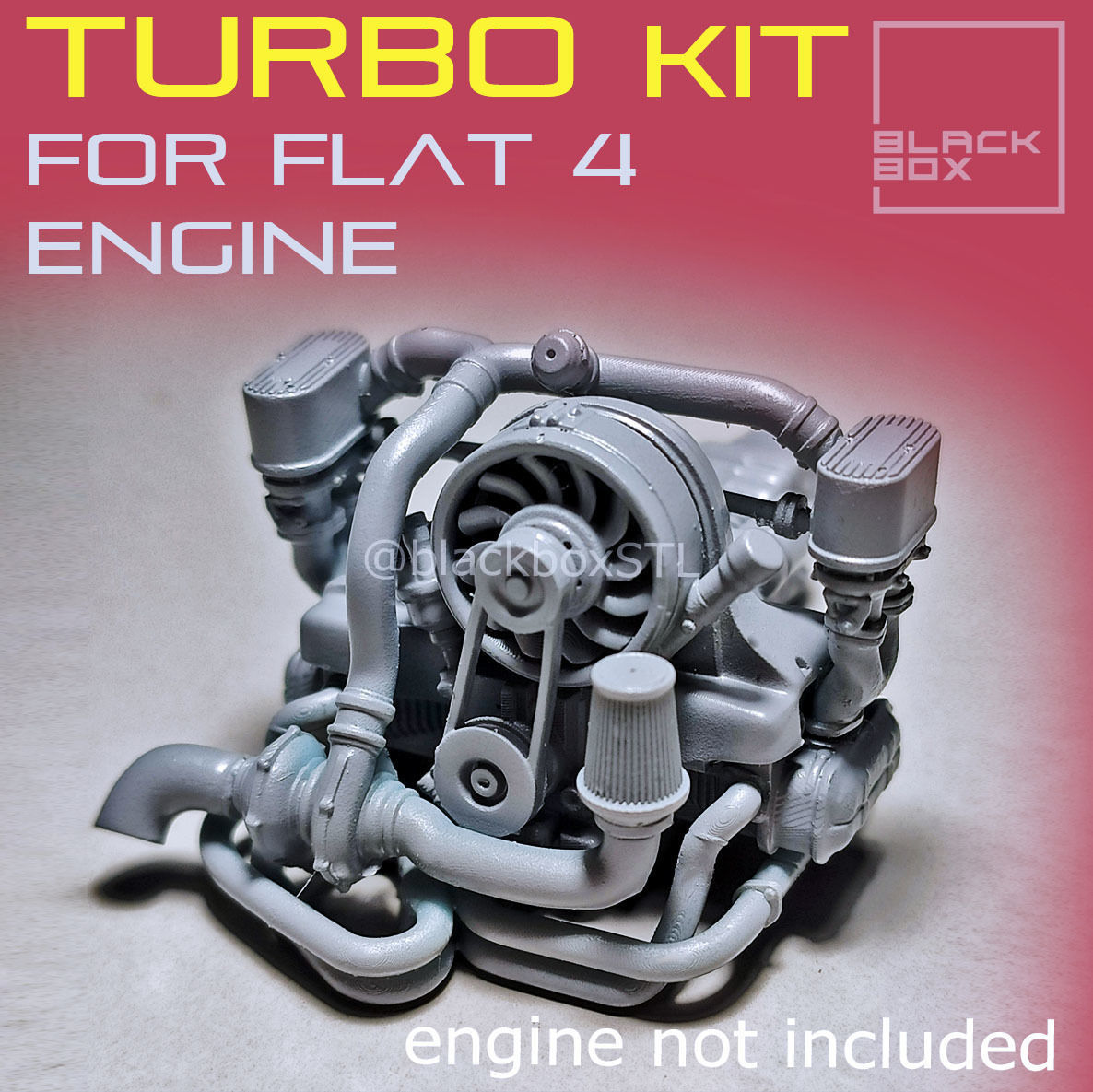 Turbo kit for our Flat Four BASE ENGINE 1-24th 3D print model_1