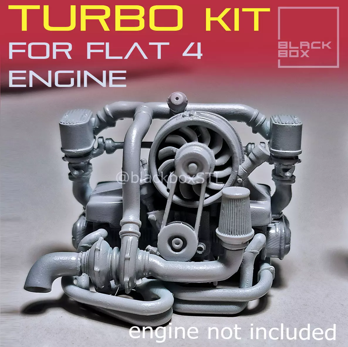 Turbo kit for our Flat Four BASE ENGINE 1-24th 3D print model_0