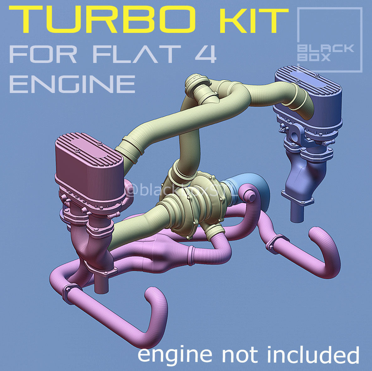 Turbo kit for our Flat Four BASE ENGINE 1-24th 3D print model_4