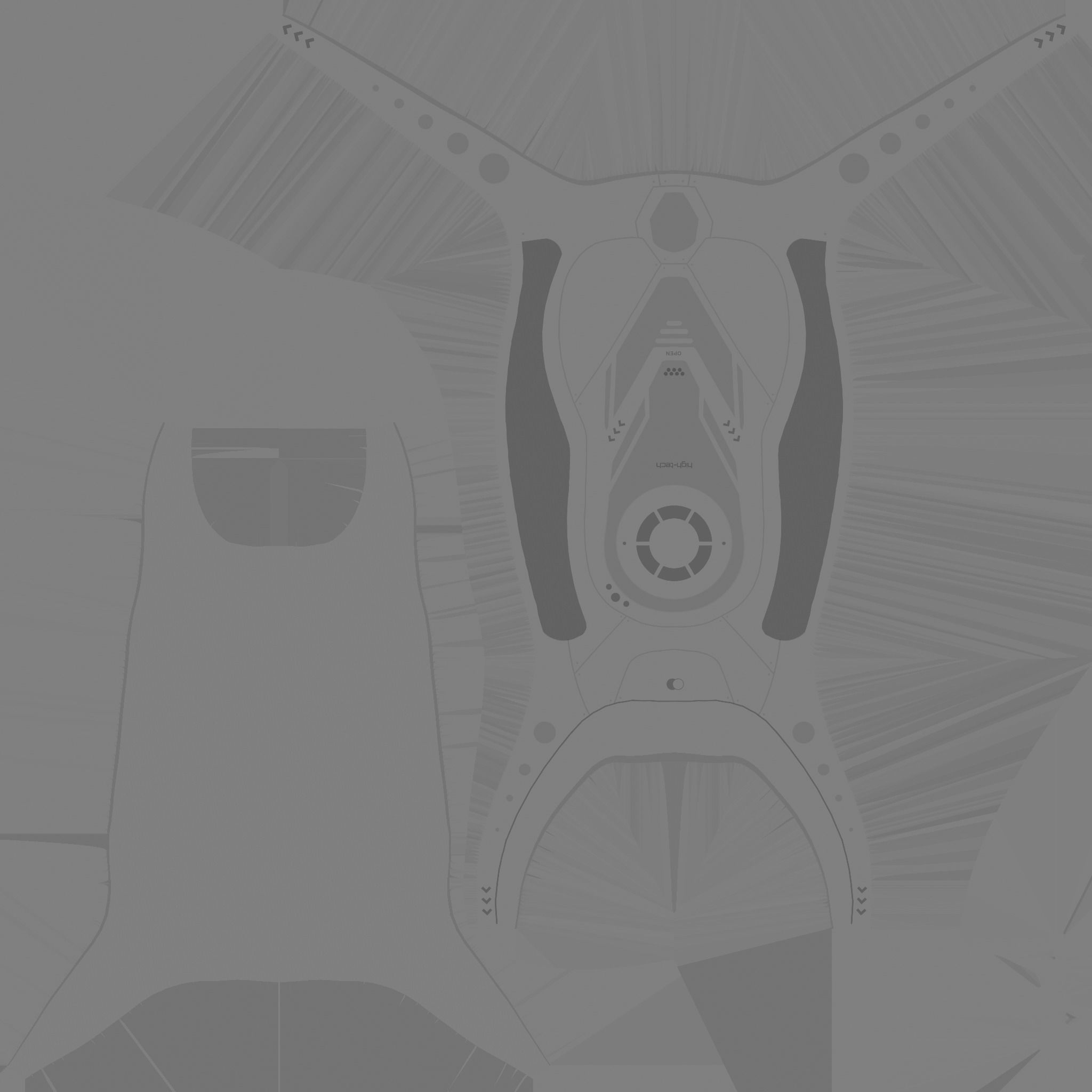 SciFi Backpack G10 Aluminum - Fashion Character Design Low-poly 3D model_24