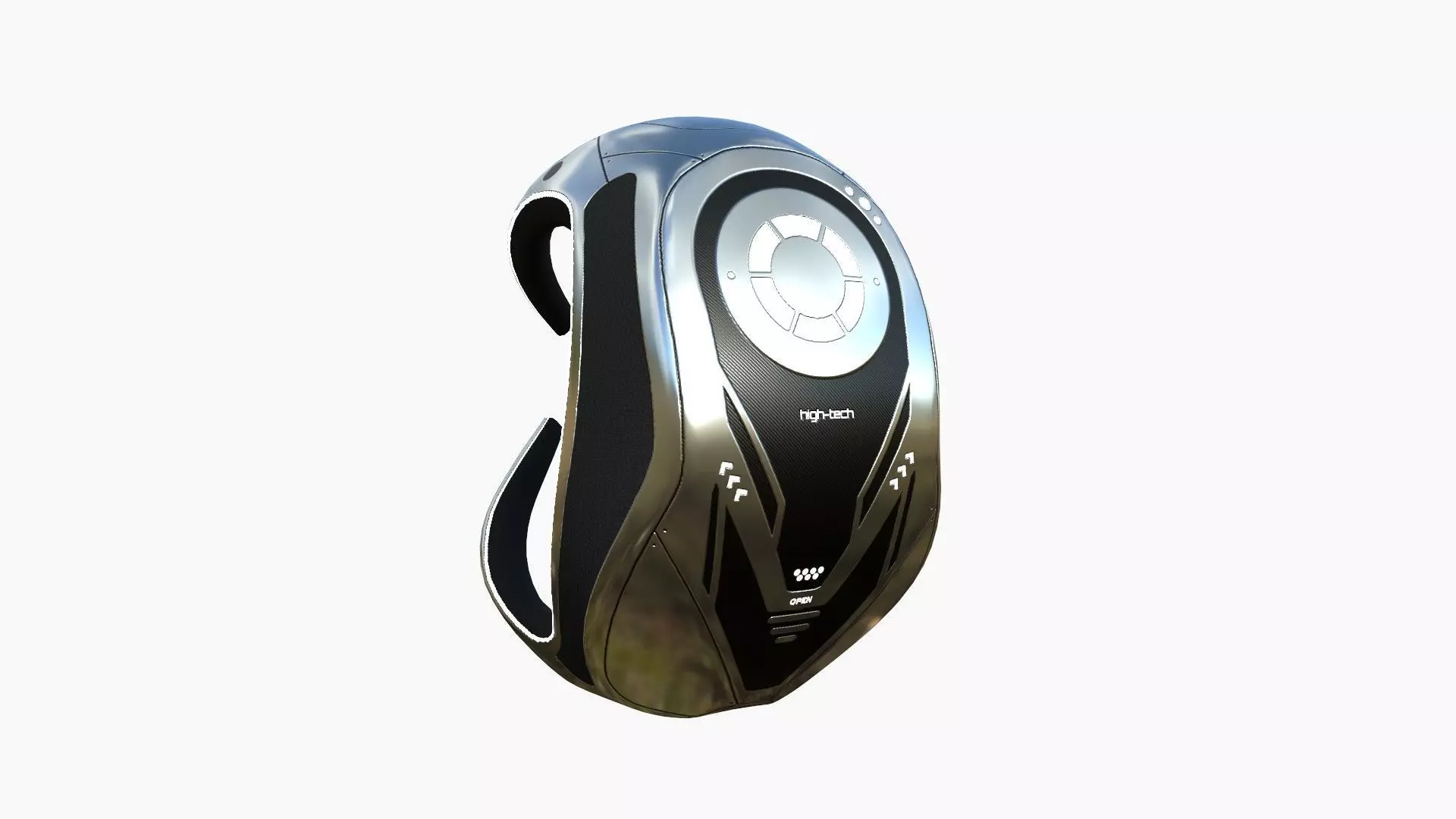 SciFi Backpack G10 Aluminum - Fashion Character Design Low-poly 3D model_0