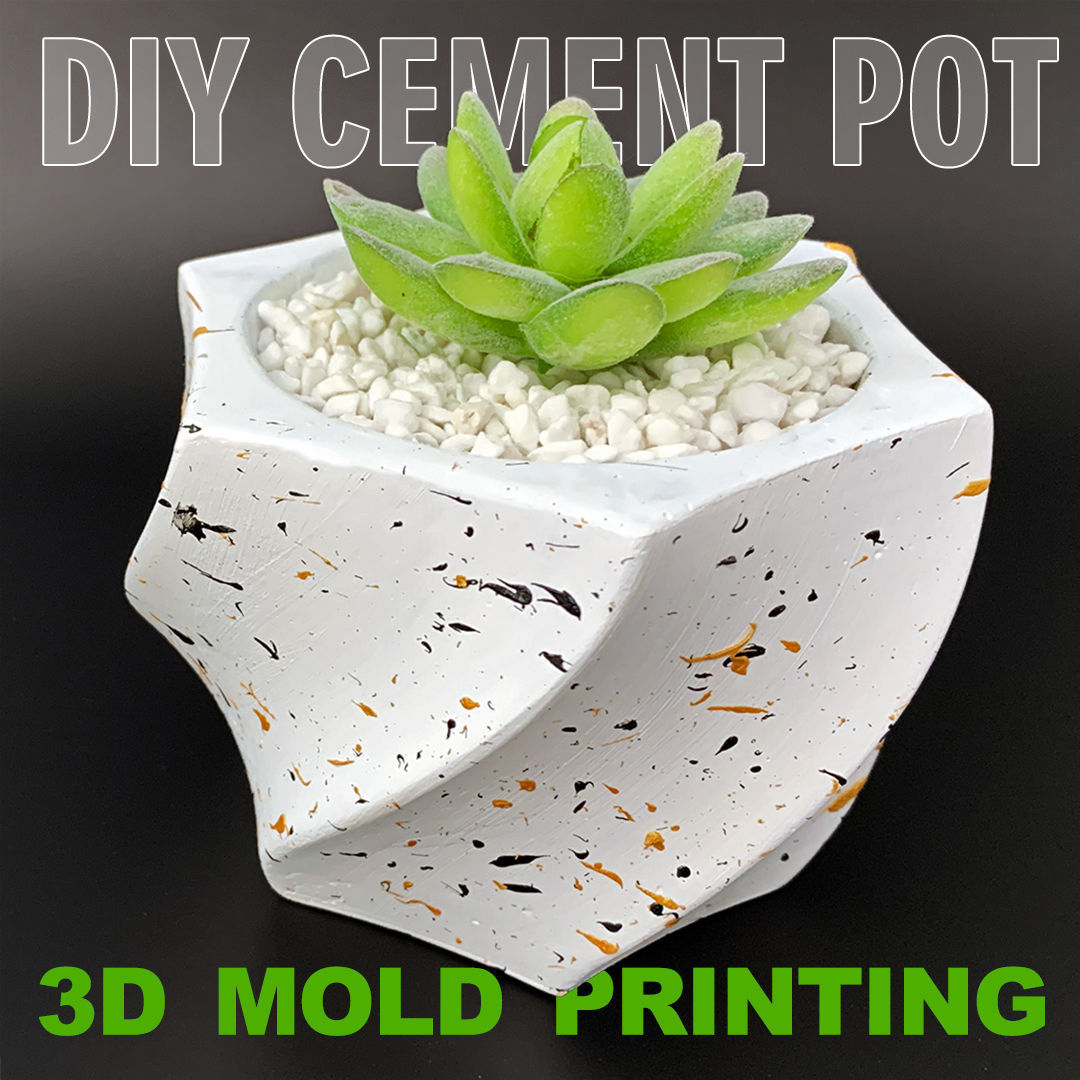flower pot 3D mold printing - reusable mold 3D print model_2