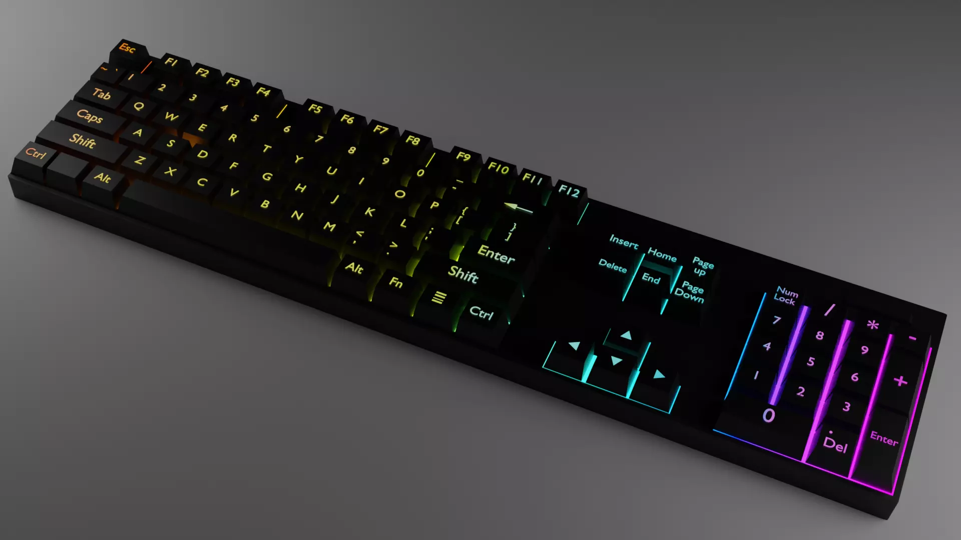 Gaming keyboard rgb 3D model