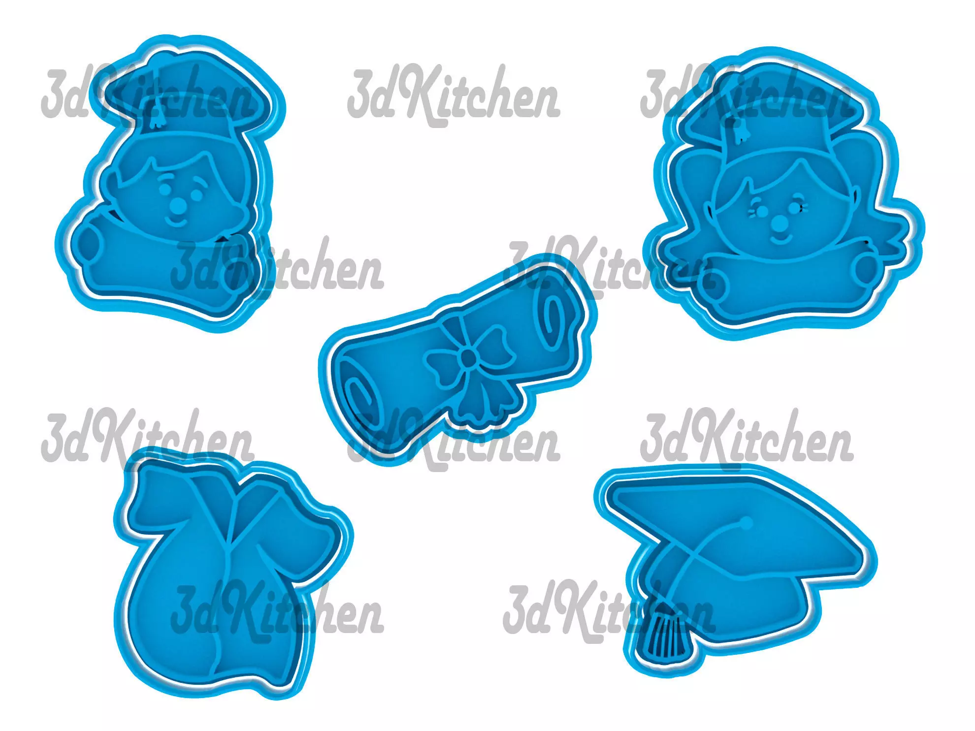 Graduados cookie cutters stl files 3D print model 3D print model 3D print model_0