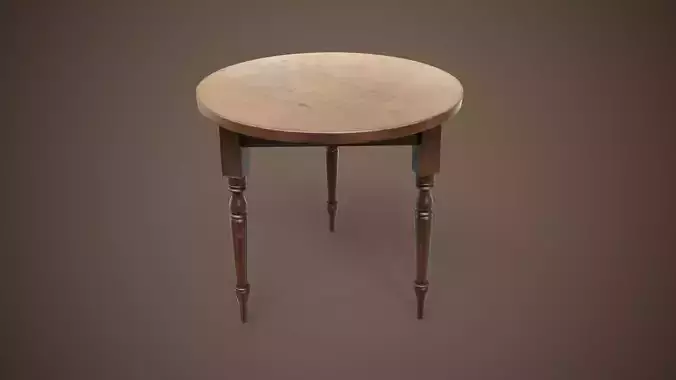 Vintage victorian round table Low-poly 3D model