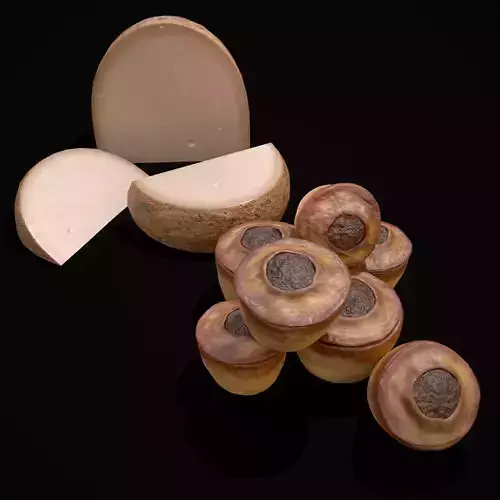 Medieval Minced Meat Pies and Medium Gouda Chunks 3D Model Collection