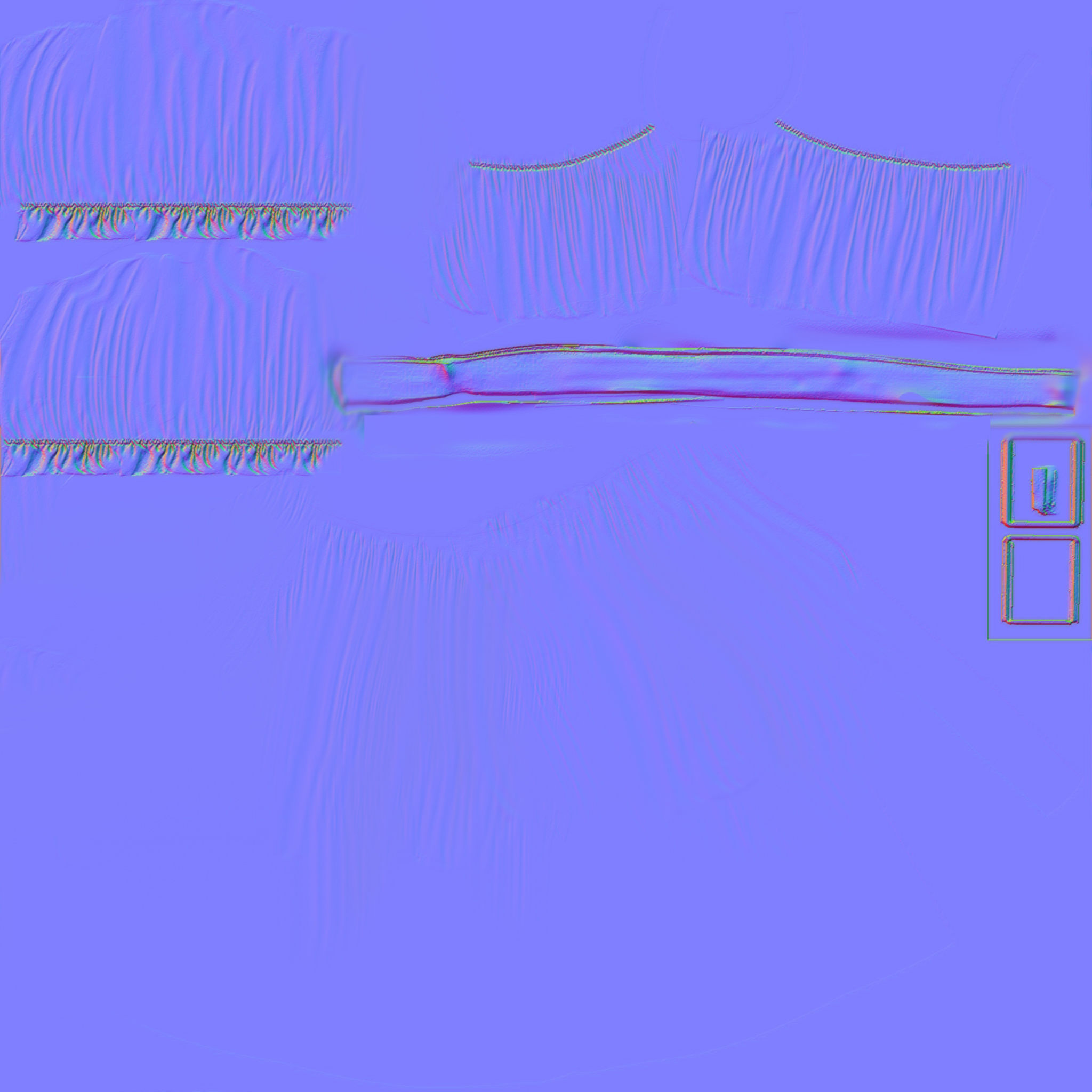 Puff Sleeved Belted Dress with Cutouts Low-poly 3D model_11