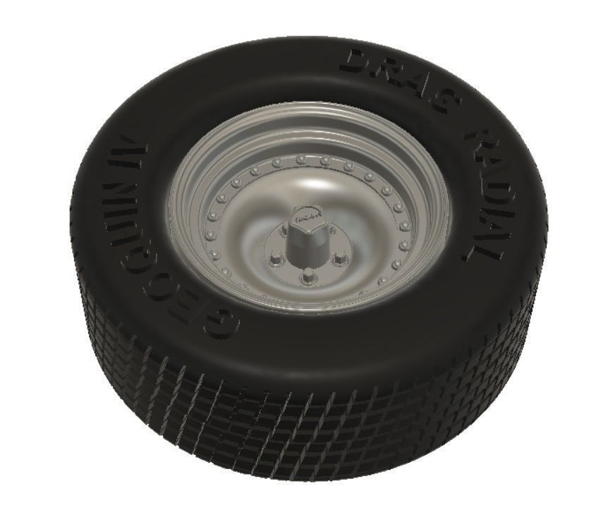 AR Outlaw Wheels with Tires and Brakes for 3D Printing 3D print model_3