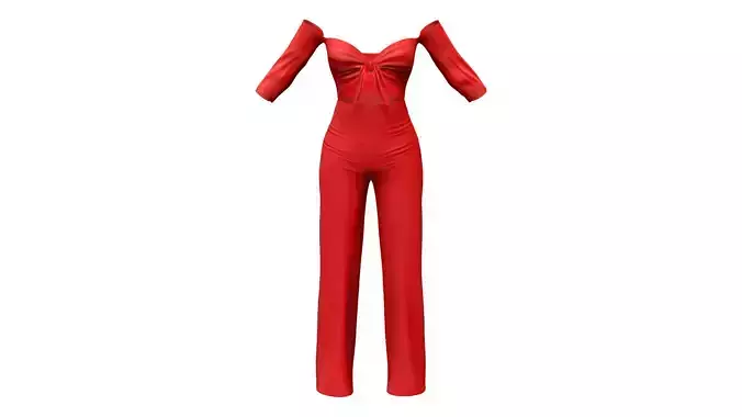 Front Tied Off Shoulder Jumpsuit