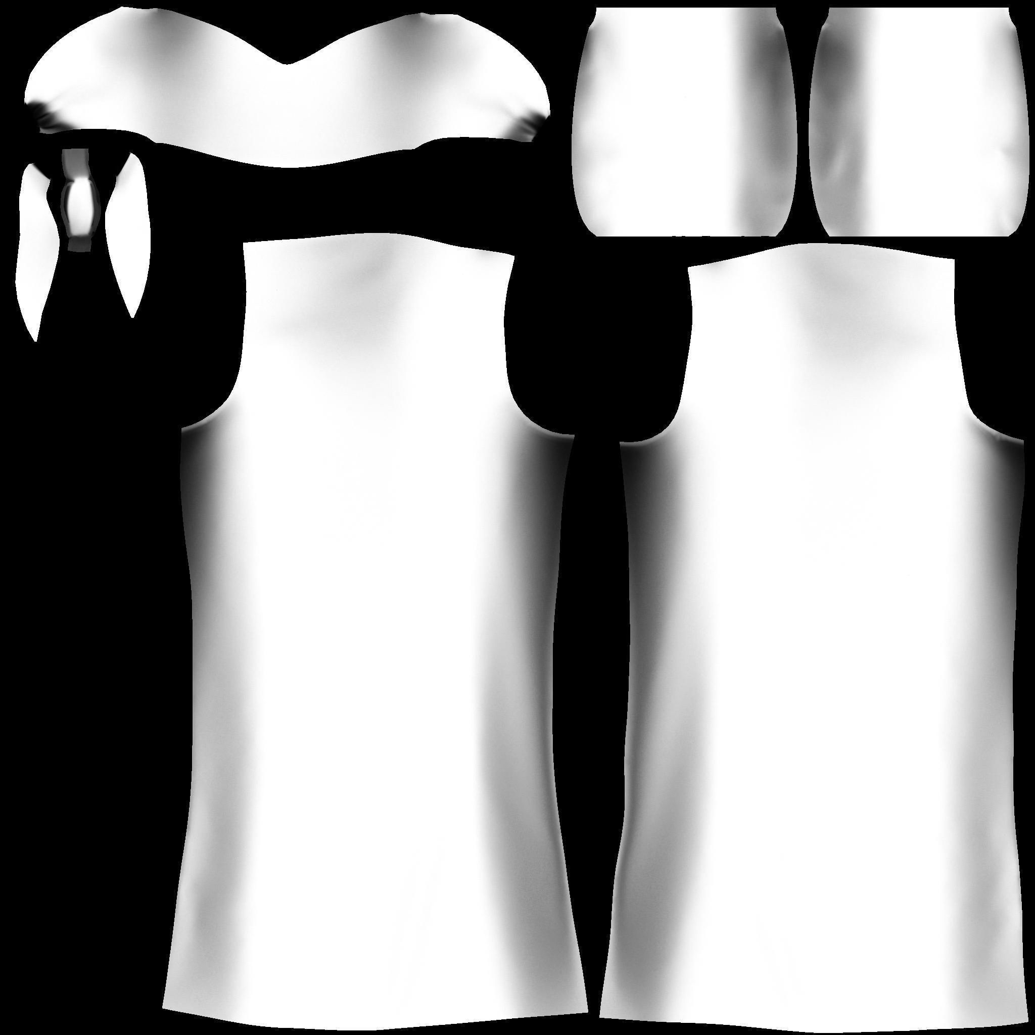 Front Tied Off Shoulder Jumpsuit Low-poly 3D model_17