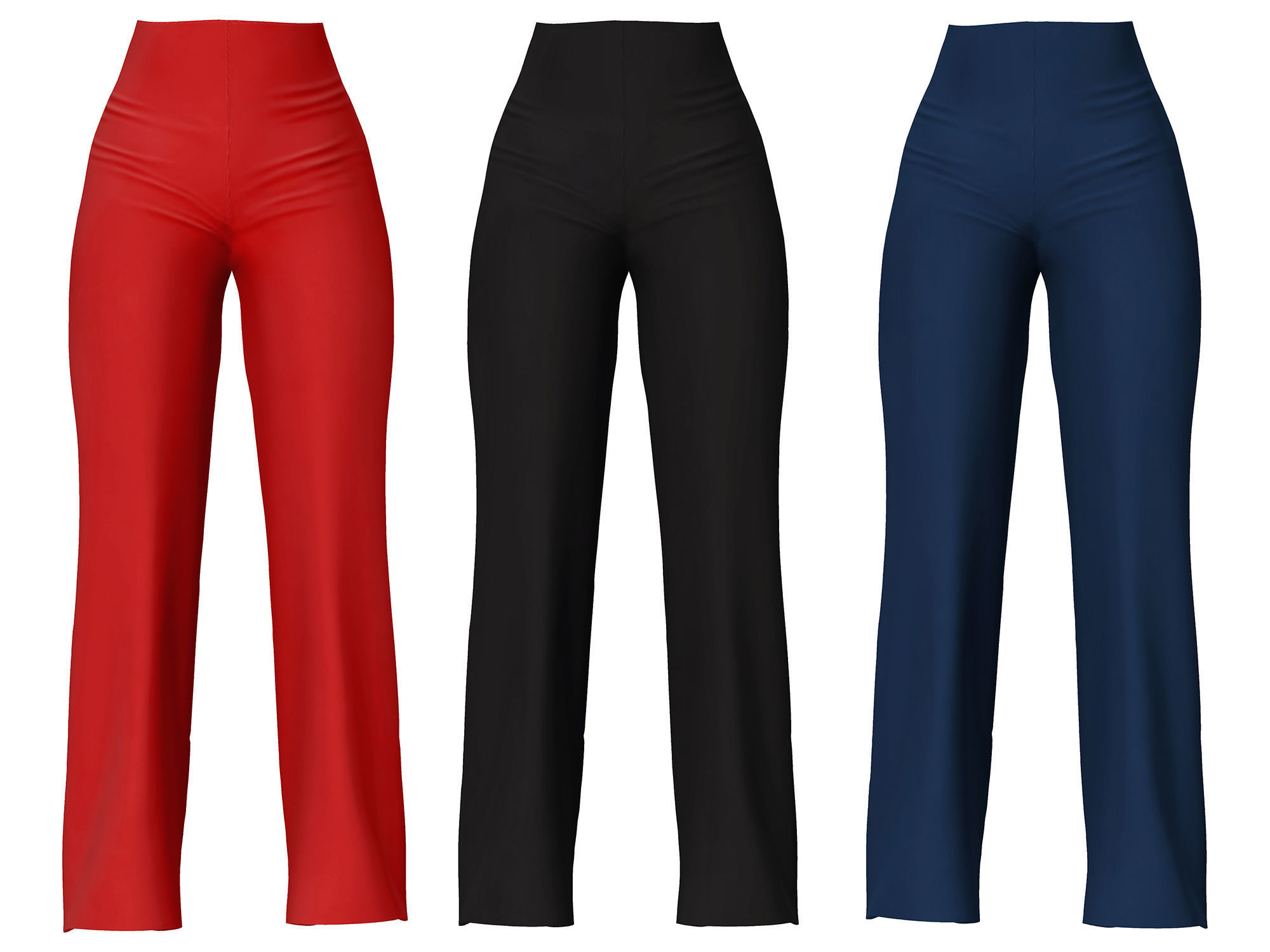 Front Tied Off Shoulder Jumpsuit Low-poly 3D model_4