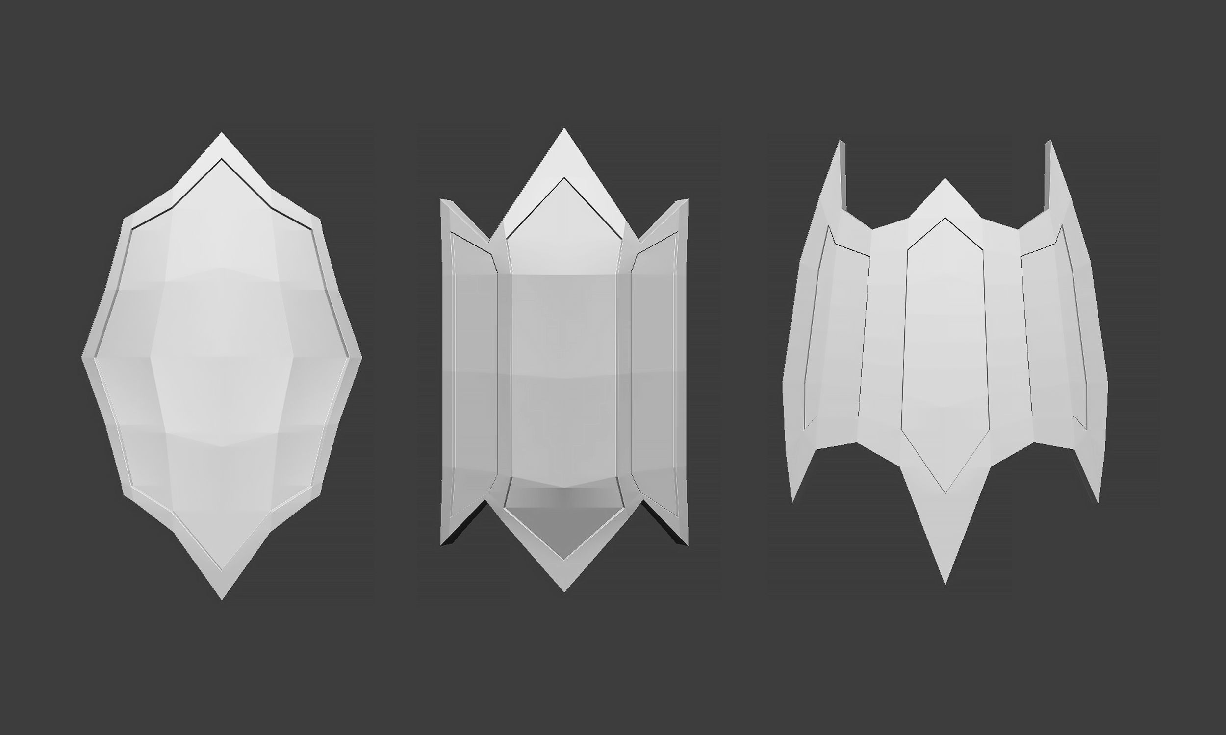 30 Low poly medieval fantasy shield base mesh shapes IMM brush 3D model_7