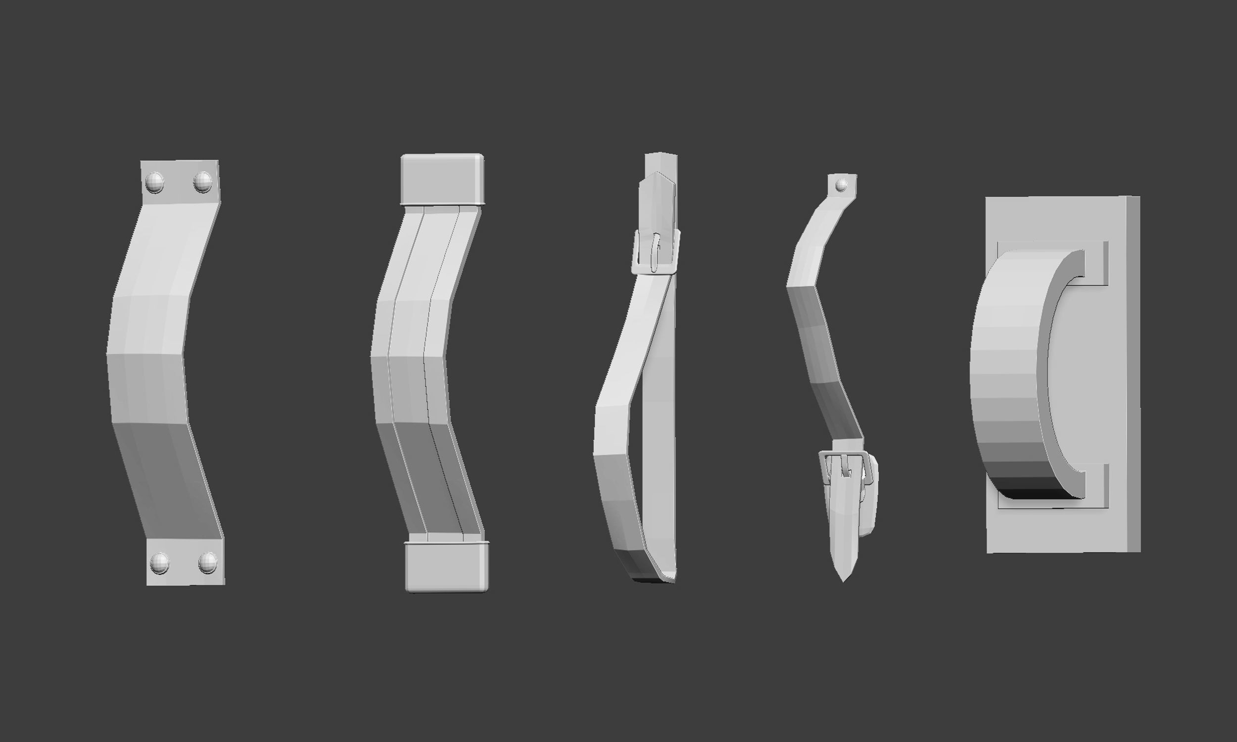 30 Low poly medieval fantasy shield base mesh shapes IMM brush 3D model_11