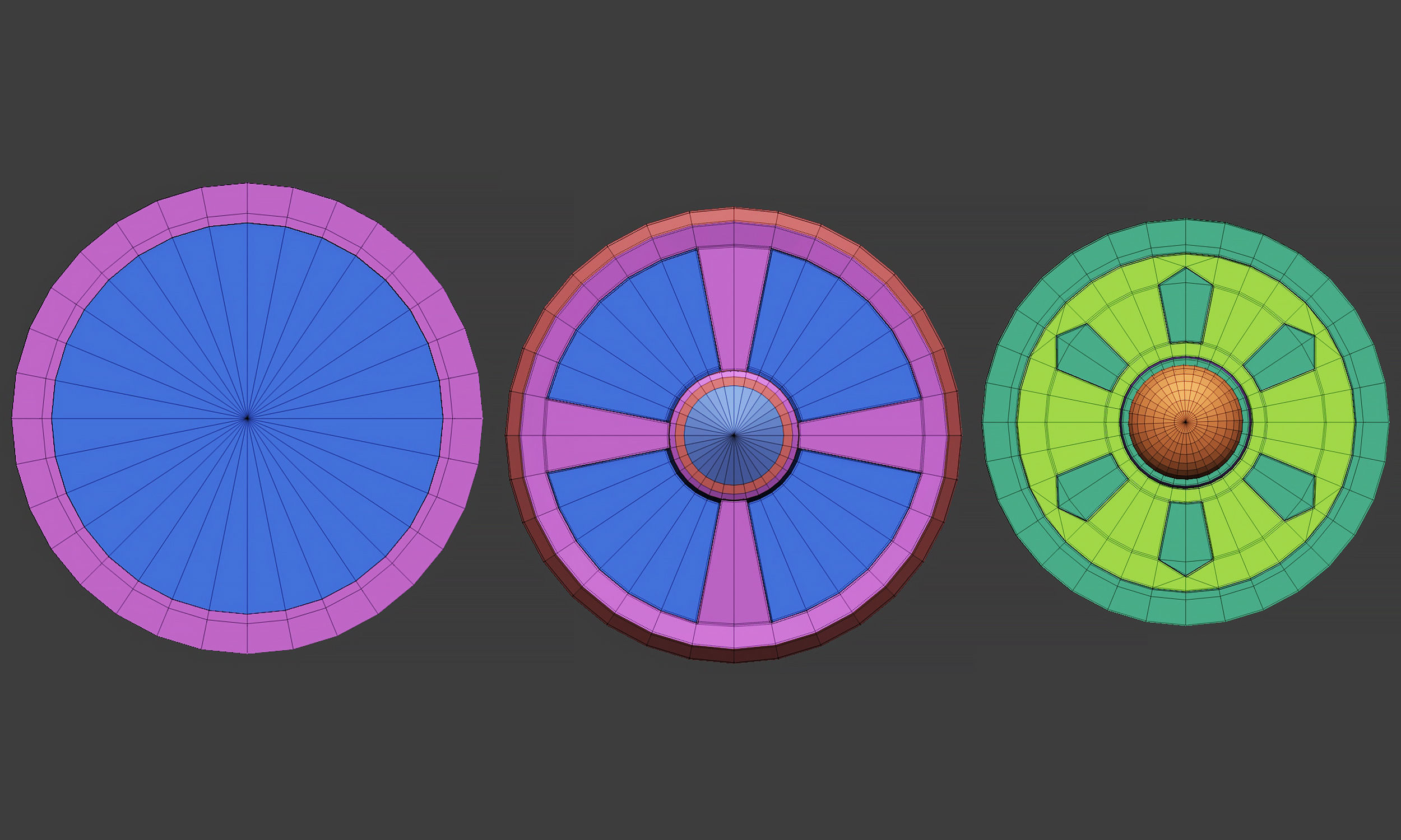 30 Low poly medieval fantasy shield base mesh shapes IMM brush 3D model_14